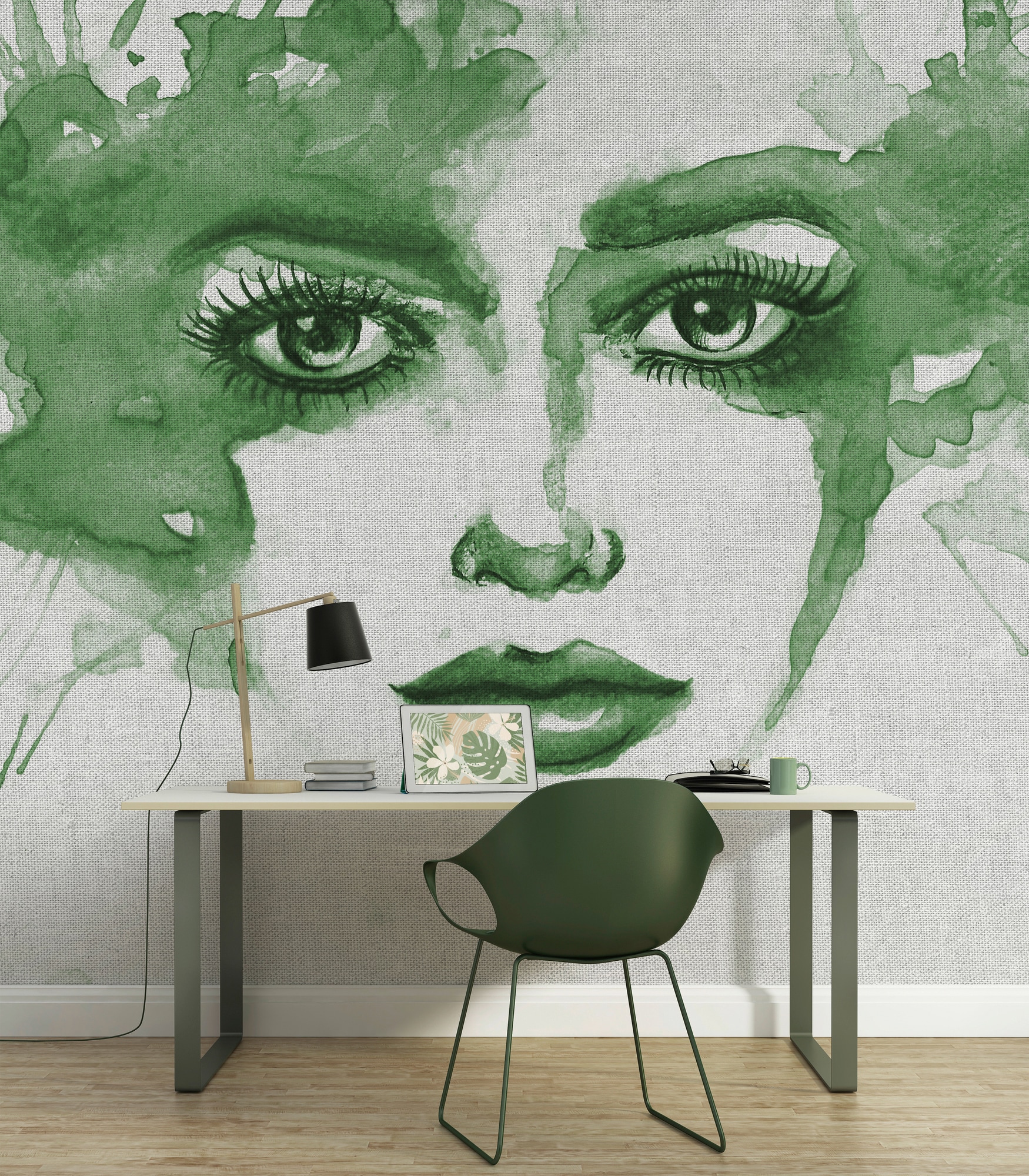 living walls Fototapete »ARTist Watercolour Face«, Vlies, Wand, Schräge
