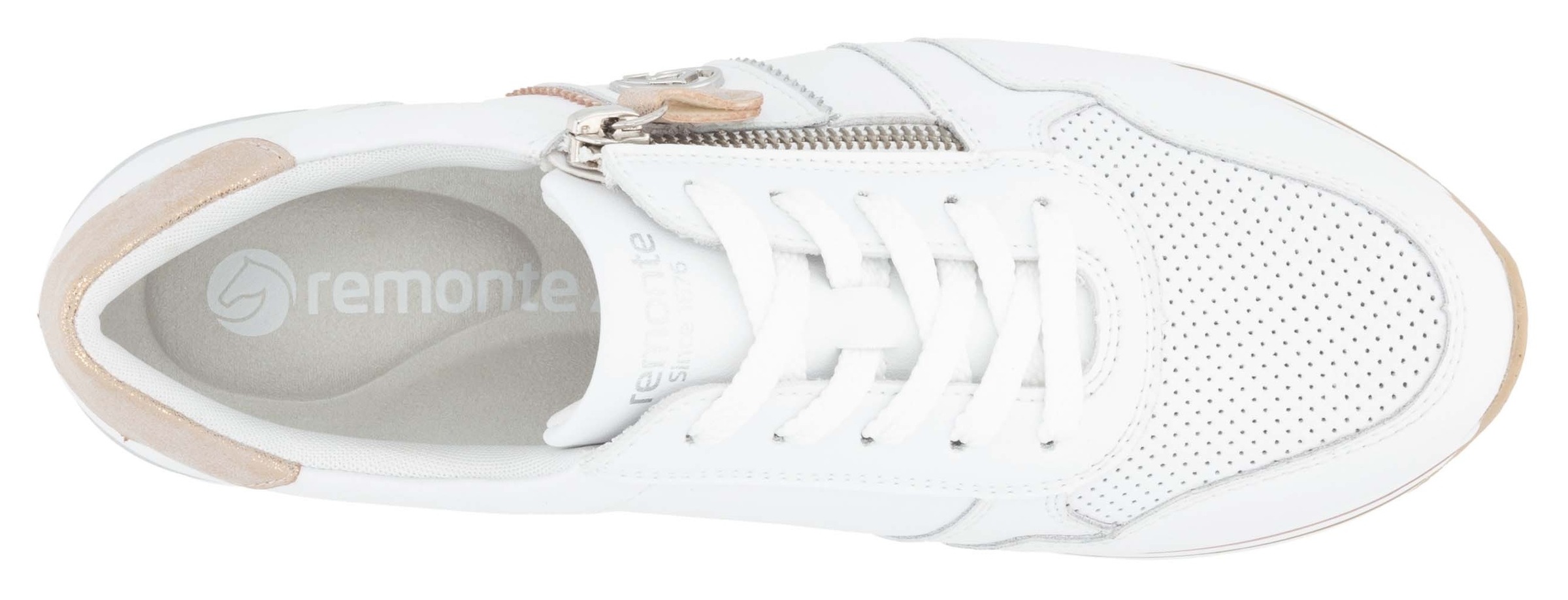 Remonte Plateausneaker, Freizeitschuh, Halbschuh, Schnürschuh mit seitlichem Reißverschluss