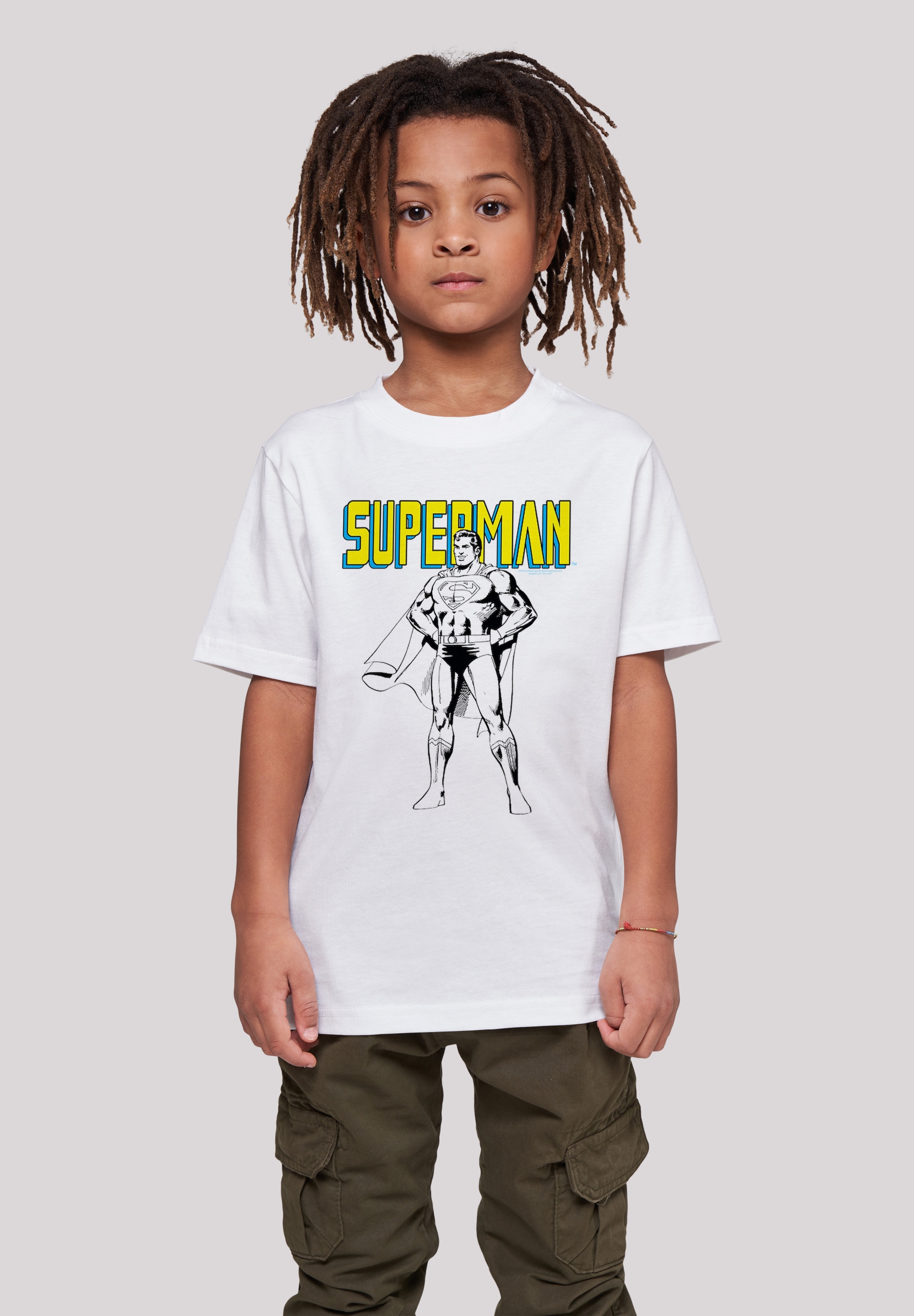 F4NT4STIC Kurzarmshirt »Kinder Superman bestellen online Pose (1 Kids Mono BAUR Tee«, Action Basic with | tlg.)