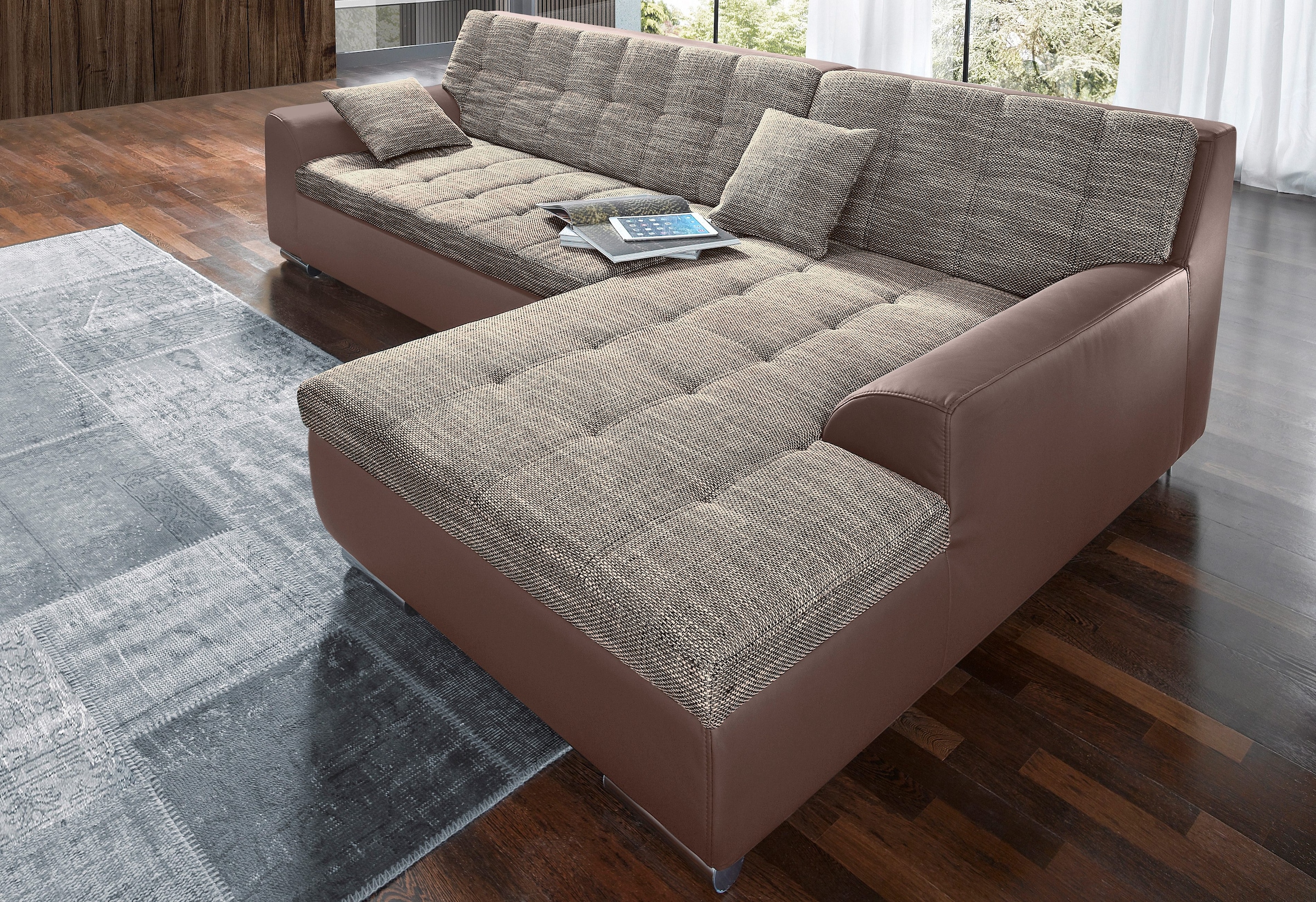 DOMO collection Ecksofa "Treviso viele Bezüge, auch in Cord, L-Form, B/T/H: günstig online kaufen