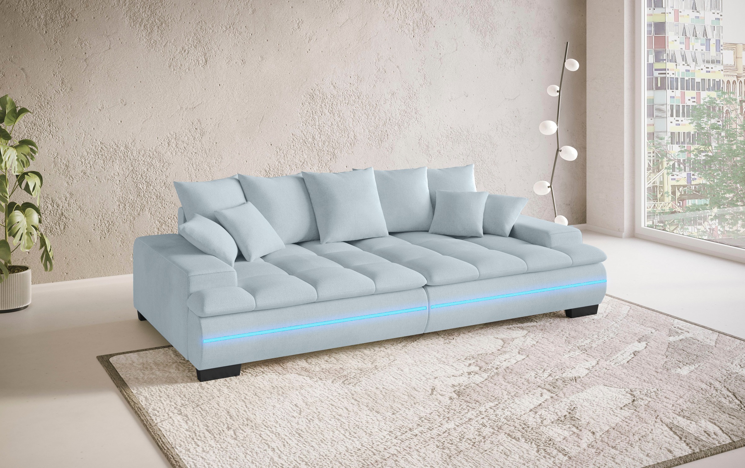 Mr. Couch Big-Sofa »Haiti II«, RGB-LED Beleuchtung, Kaltschaumpolsterung, bis 140 kg belastbar