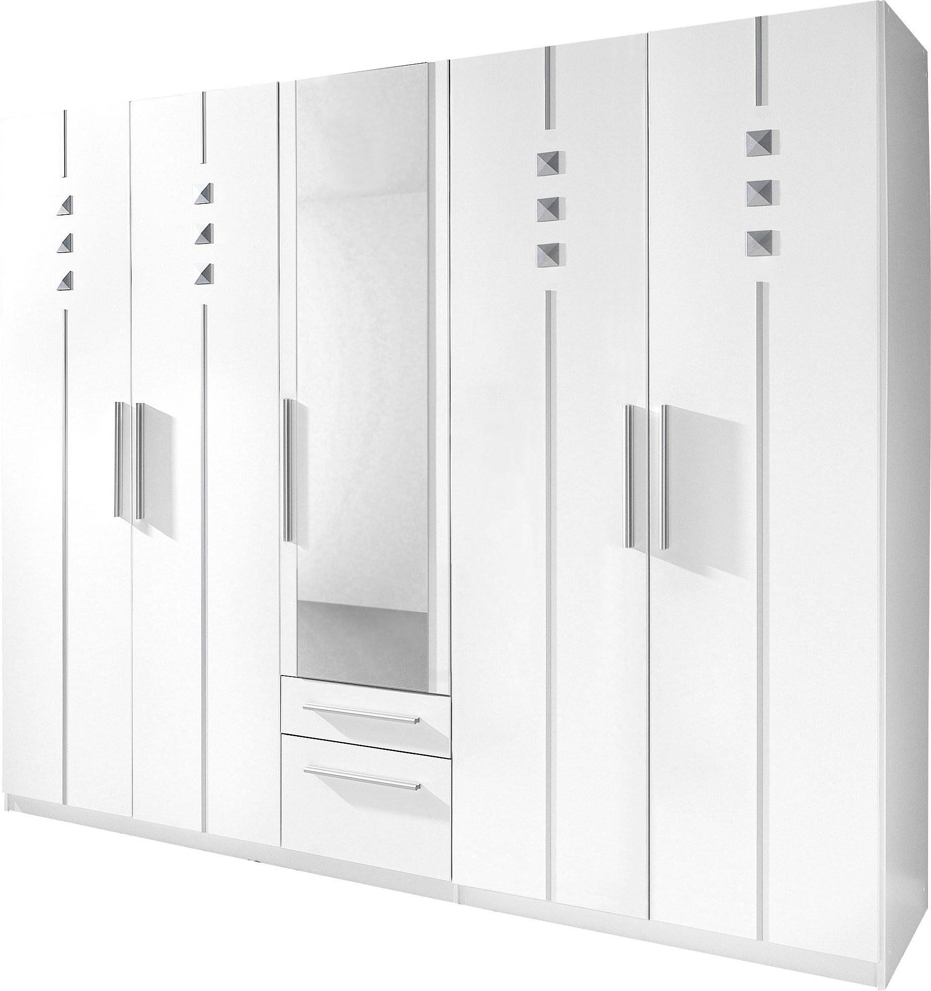 priess Kleiderschrank, 1-bis 5-türig, mit silberfarbigen Applikationen