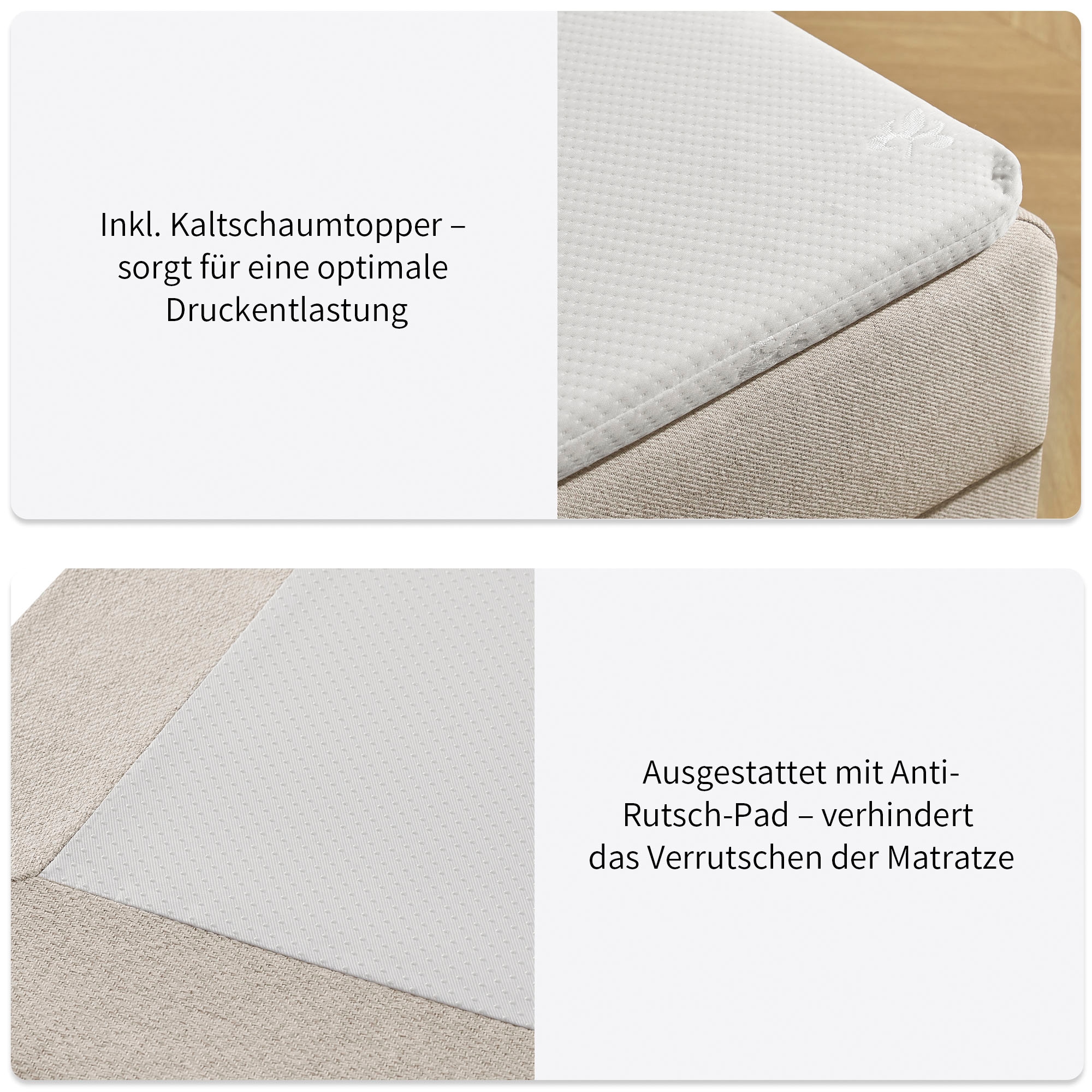 INOSIGN Boxbett »Fillmore inkl. Bettkasten, Liegefläche 180x200 cm, in Boxspring-Optik«, inkl. Topper, erhältlich in verschiedenen Farben