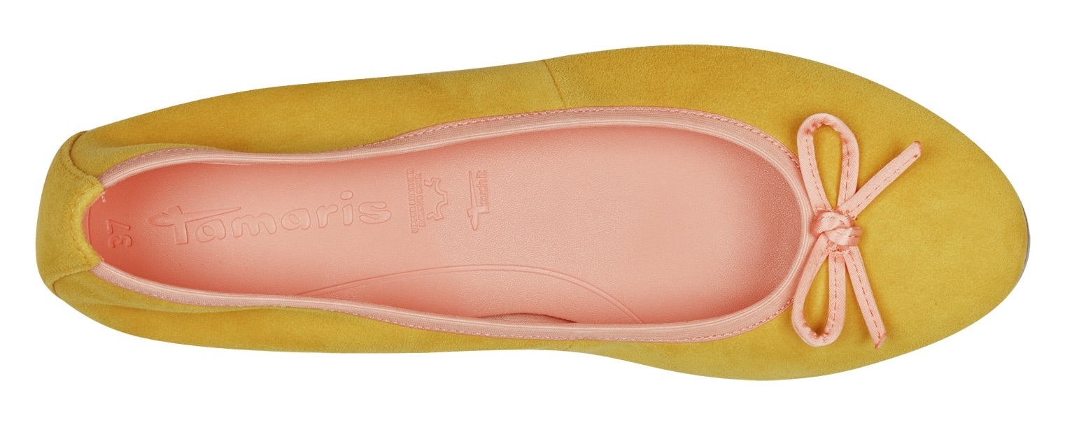 Tamaris Ballerina, Blockabsatz, Businessschuh, Schlupfschuh mit süßer Zierschleife