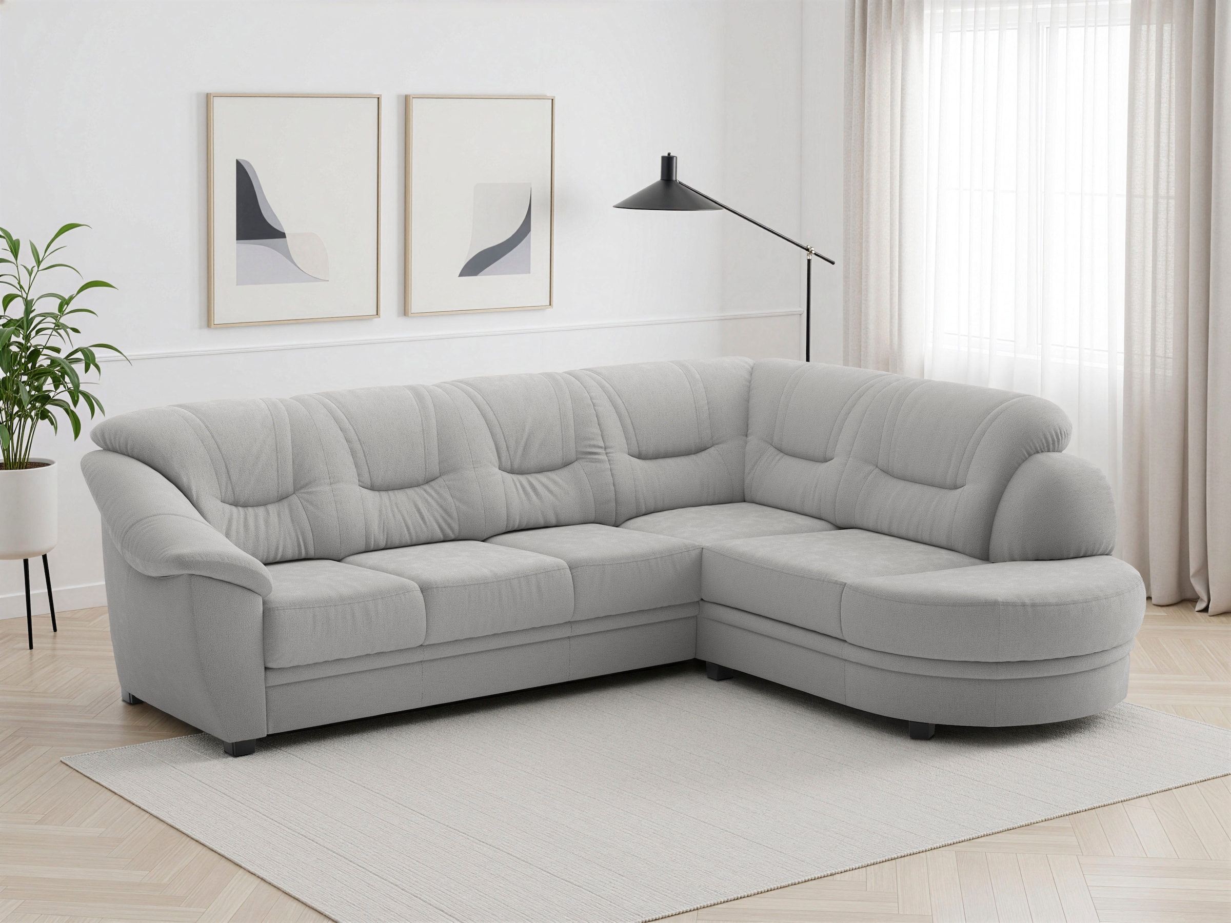 sit&more Ecksofa "Savona L-Form, B: 267 cm, Couch mit Federkern, Komfortsitzhöhe 46 cm" optional mit Schlaffunktion