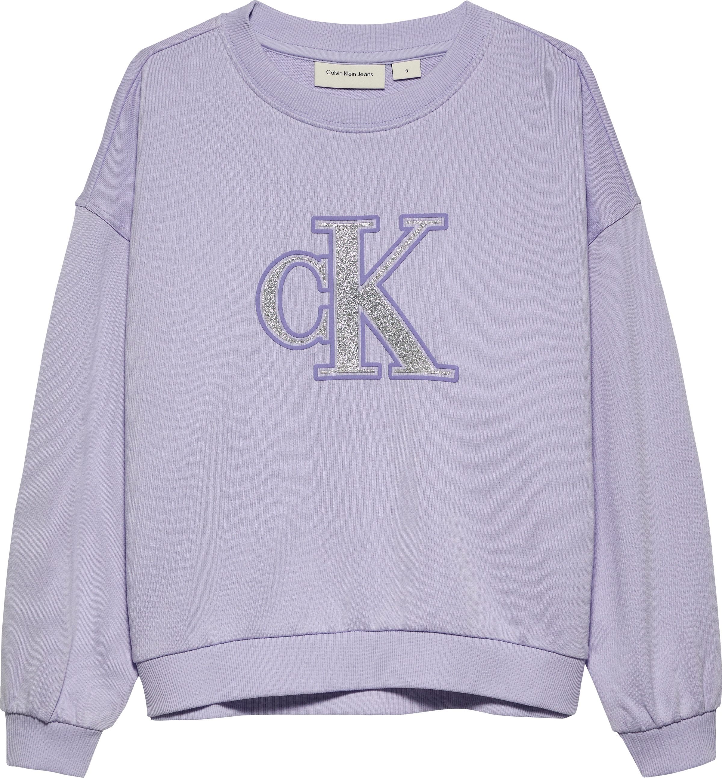 Calvin Klein Jeans Sweatshirt »METALLIC CK LS CN SWEATSHIRT«, mit glitzerndem Logo