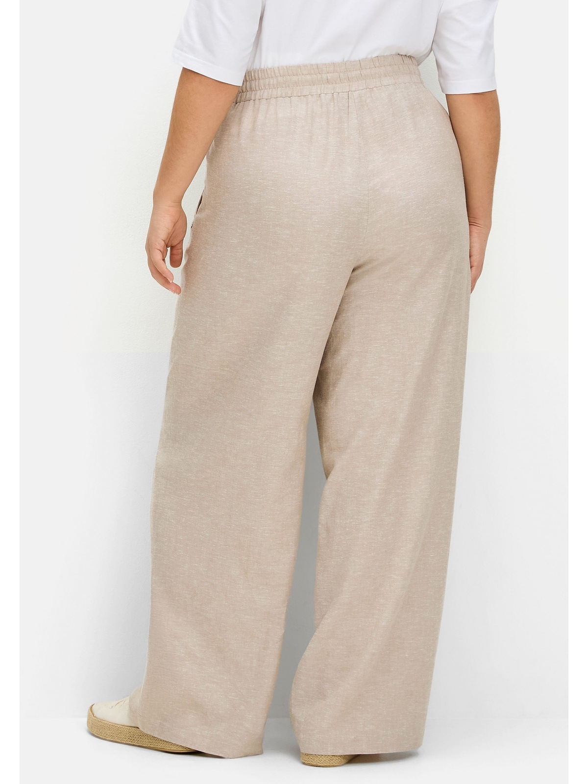 Sheego Schlupfhose "Große Größen", mit Bindeband, im Leinenmix günstig online kaufen