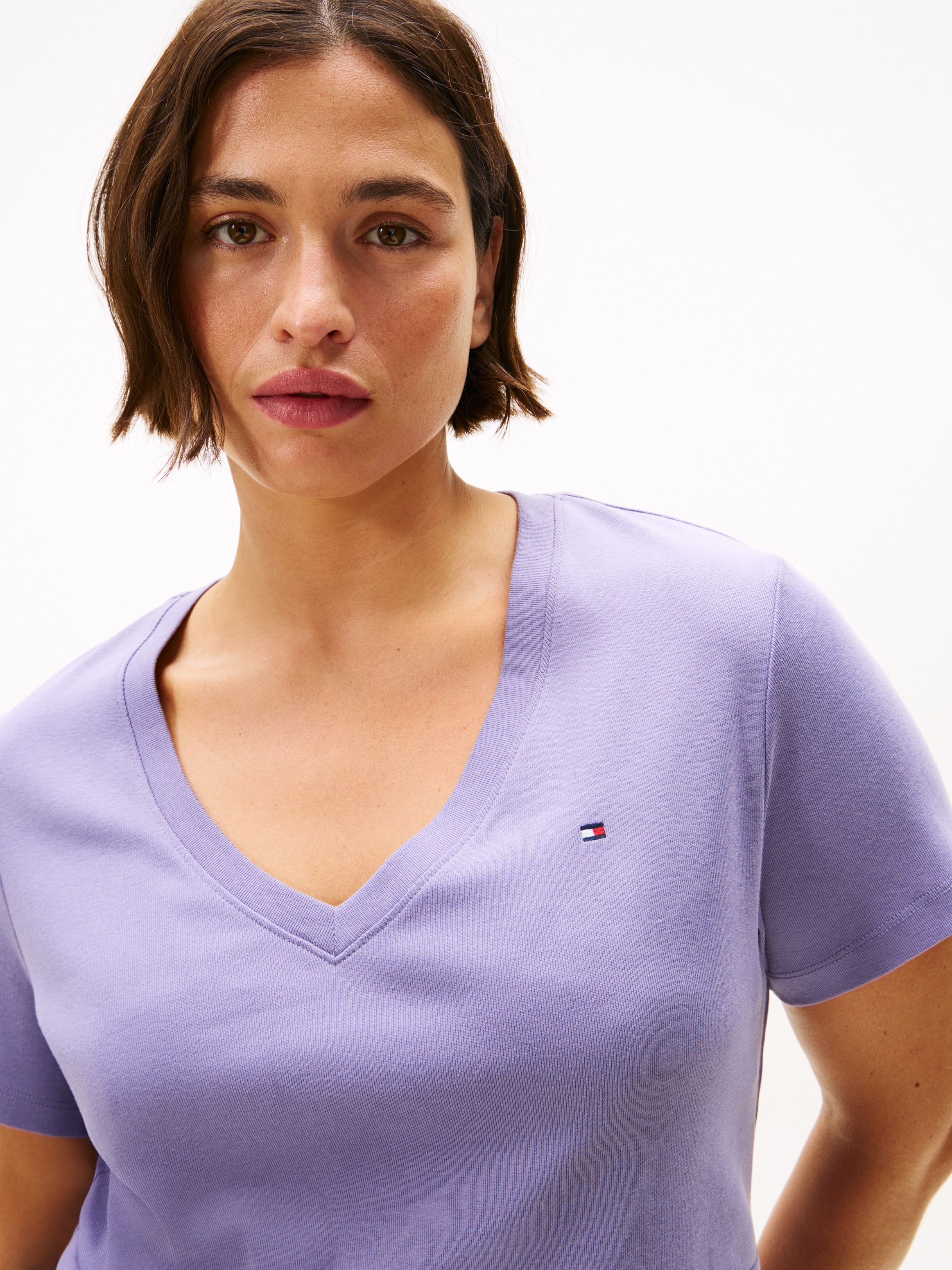 Tommy Hilfiger Curve V-Shirt "CRV SLIM CODY V-NK SS", in Großen Größen günstig online kaufen