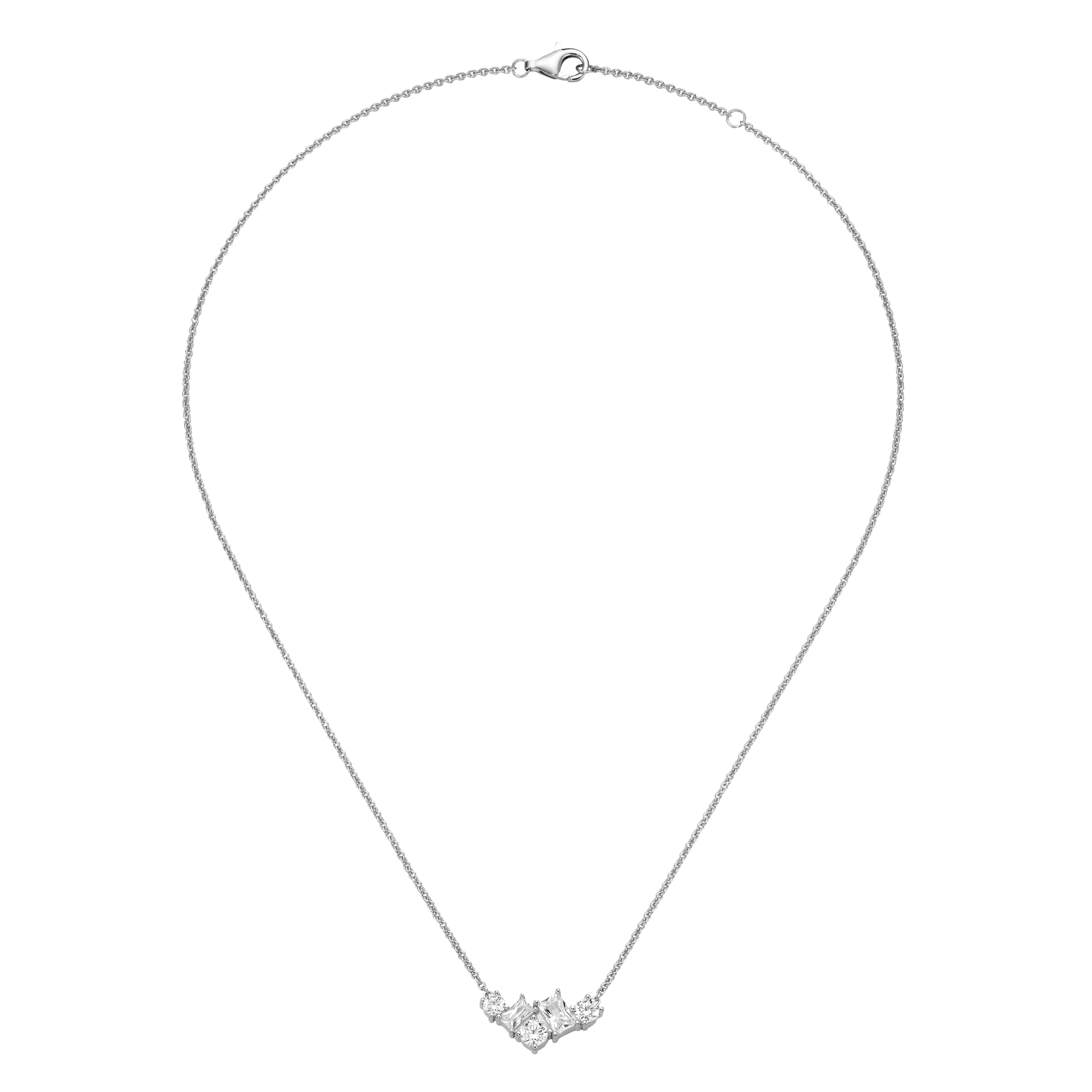 Firetti Kette mit Anhänger »Schmuck Geschenk Silber 925 Halsschmuck Ankerkette Mittelteil Cluster« mit Zirkonia (synth.)