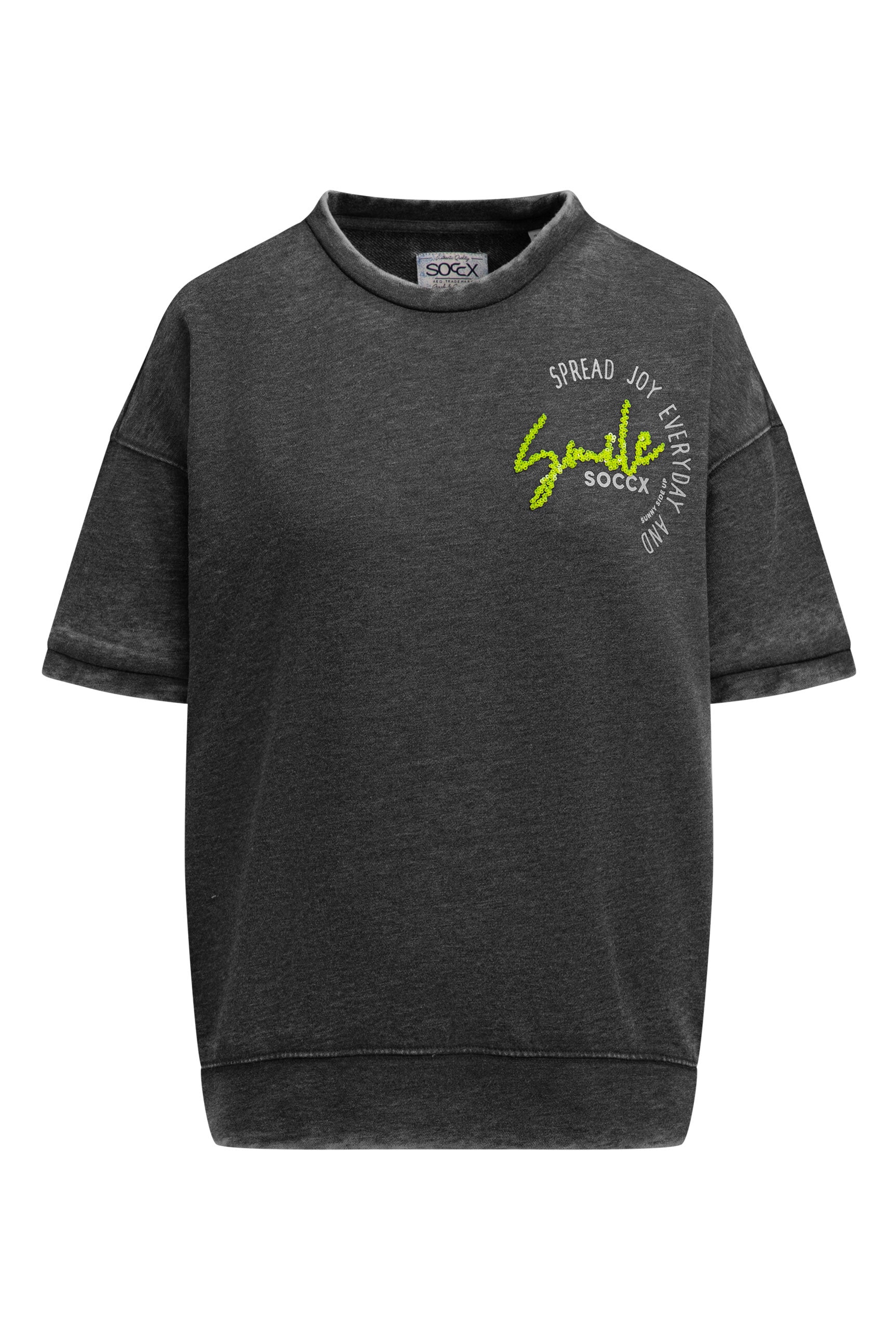 SOCCX Sweater , mit Ausbrenner-Effekten
