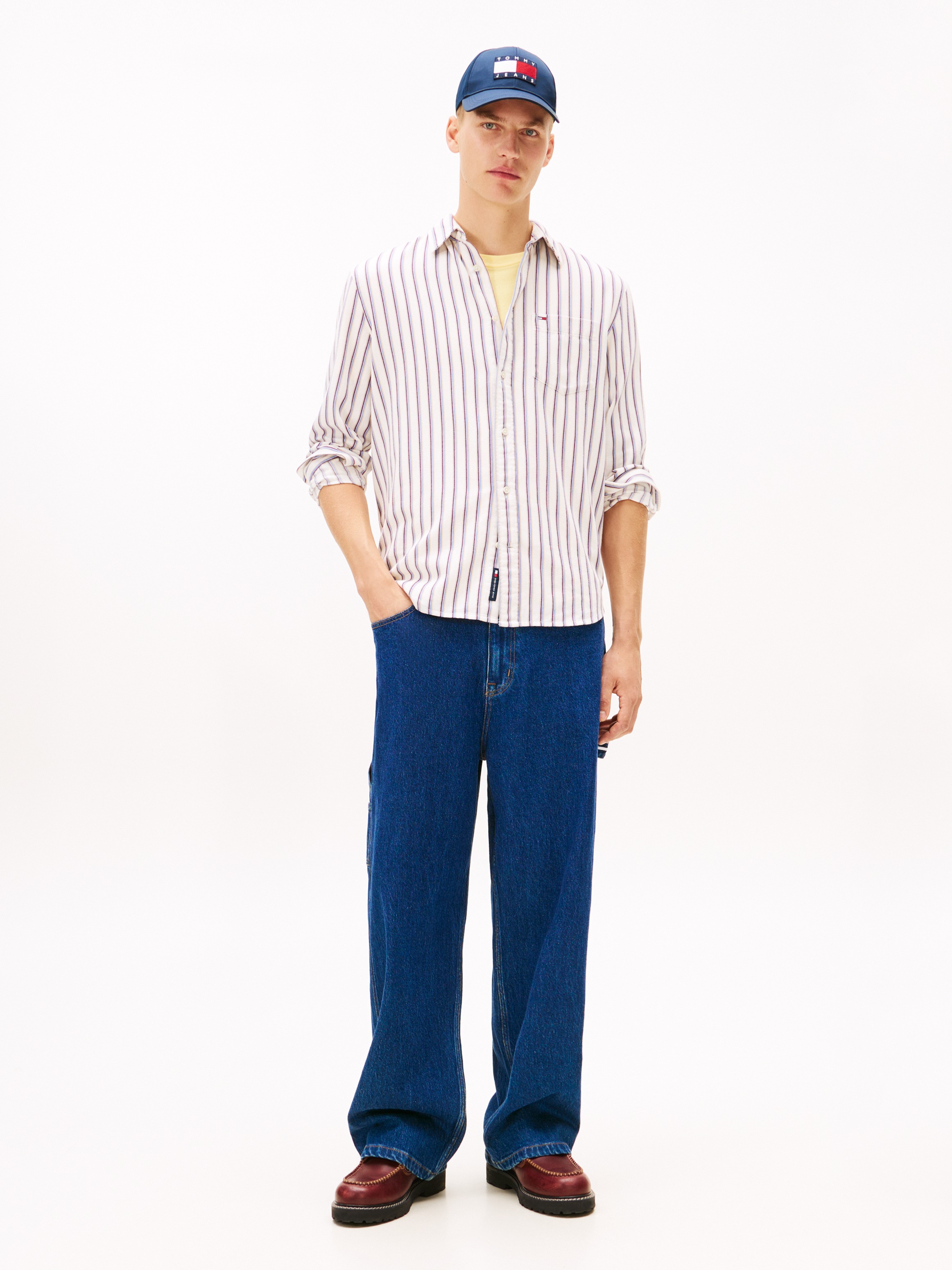Thumbnail - Tommy Jeans Langarmhemd "TJM STRIPE TWILL" gestreift, relaxed fit