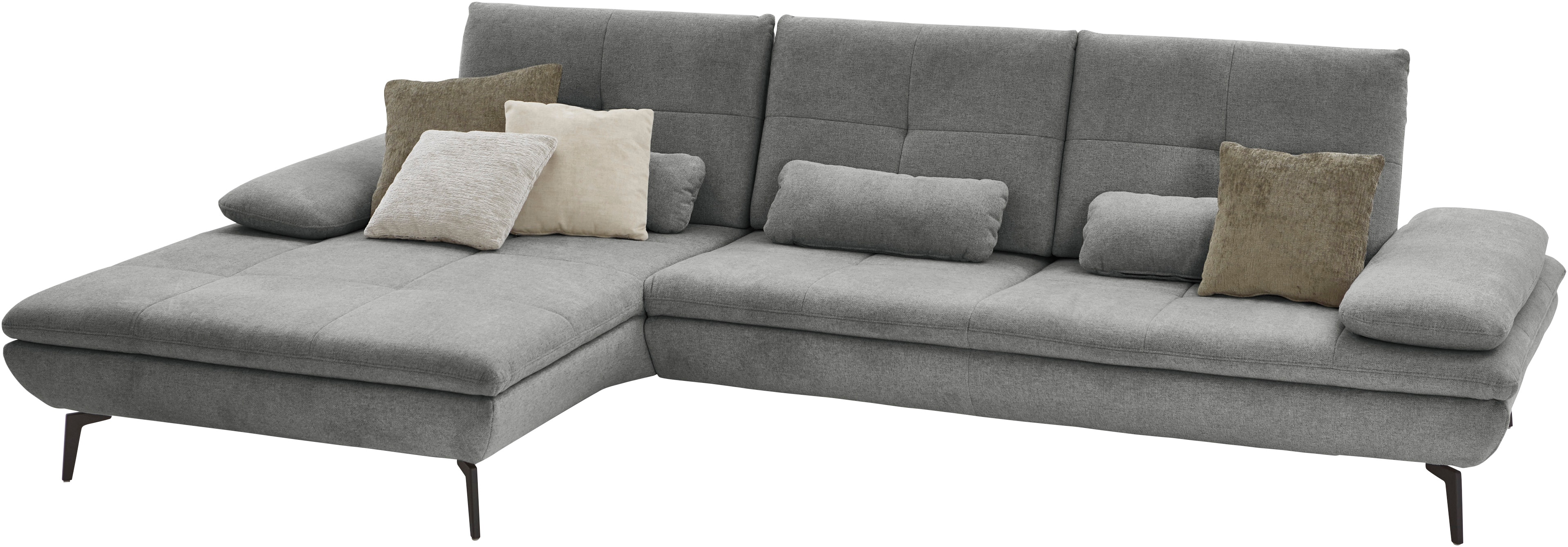 Die PlanBar Ecksofa "MP-IN23002 L-Form" wahlweise mit Armteil- und Sitztiefenverstellung