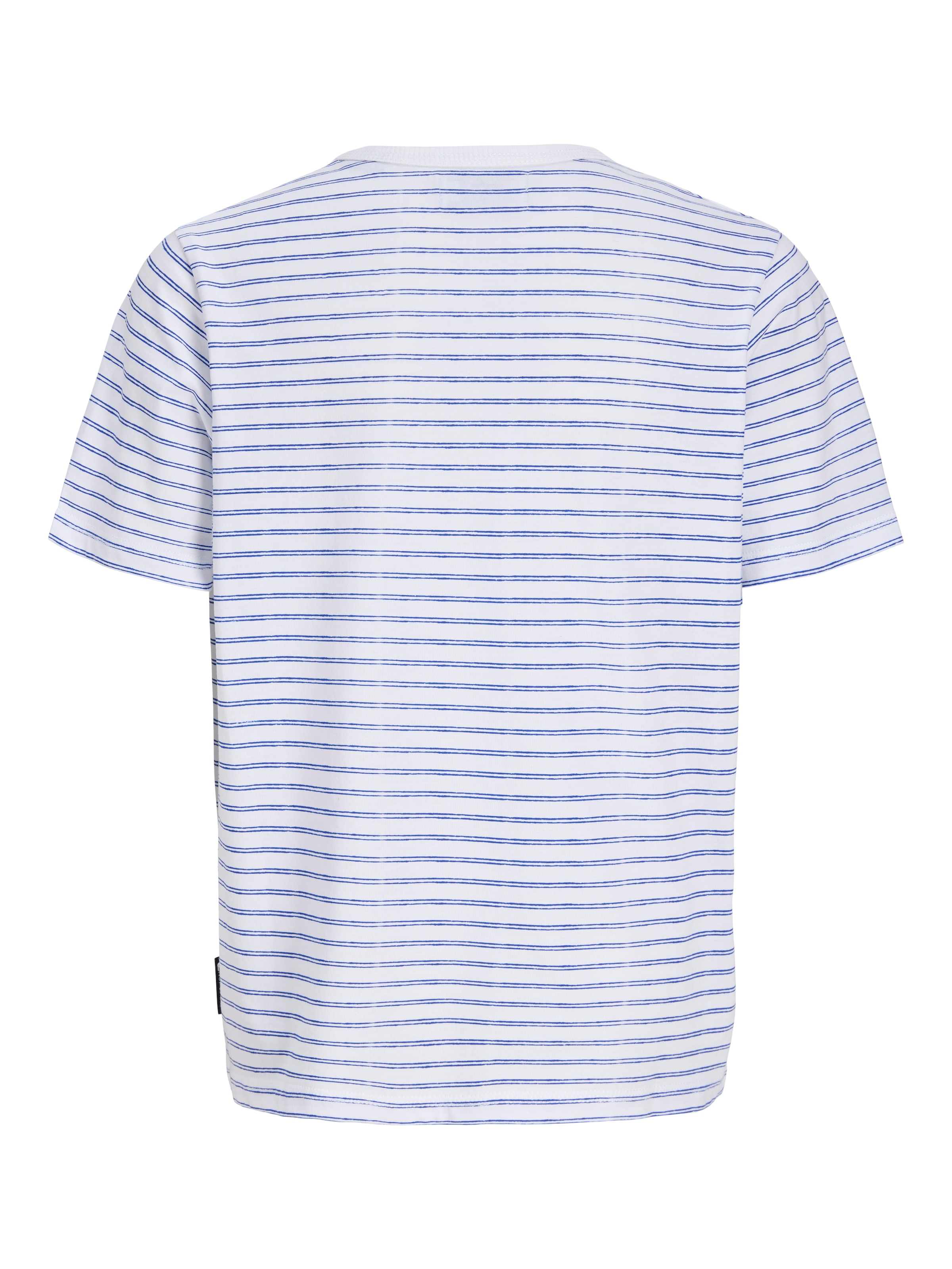 Jack & Jones Junior T-Shirt »JJDEVIN DAYTONA STRIPED TEE SS CN JNR« mit dezenter Logostickerei