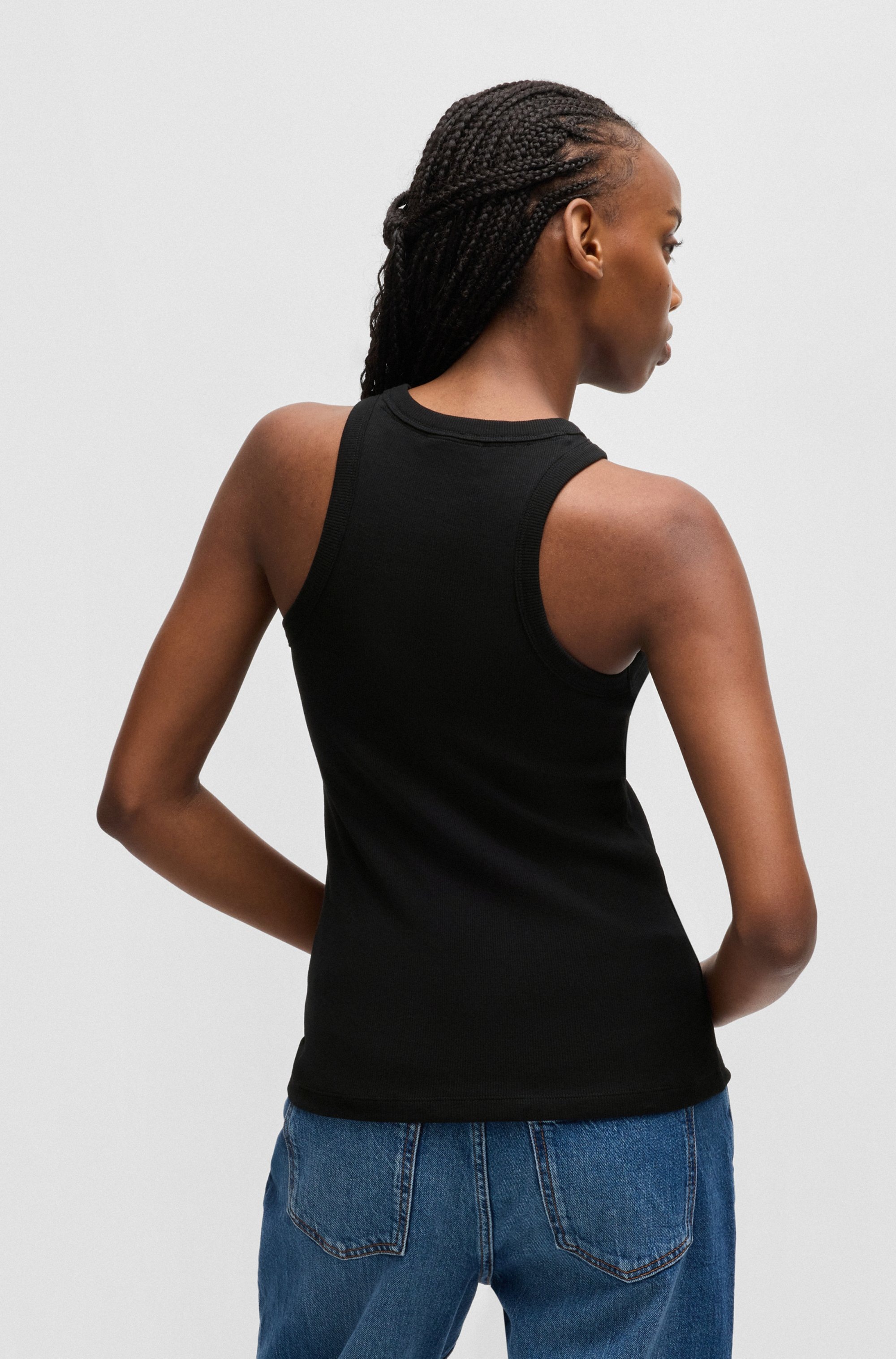 HUGO Blue Tanktop "Easy Tank", Rippware aus Baumwollmischung mit Elasthan günstig online kaufen