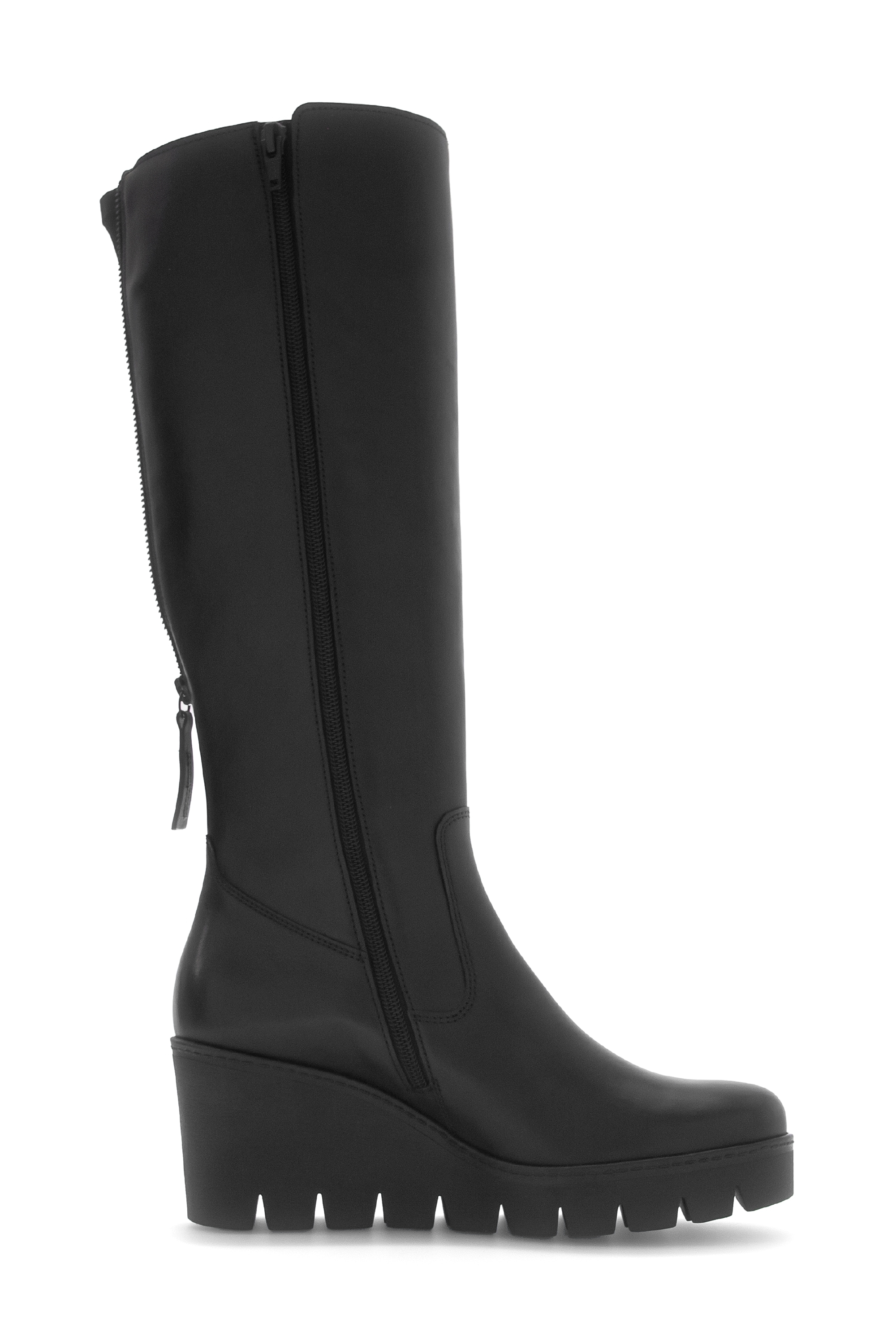 Gabor Stiefel  , Keilabsatz, Langschaftstiefel mit zwei Reißverschlüssen