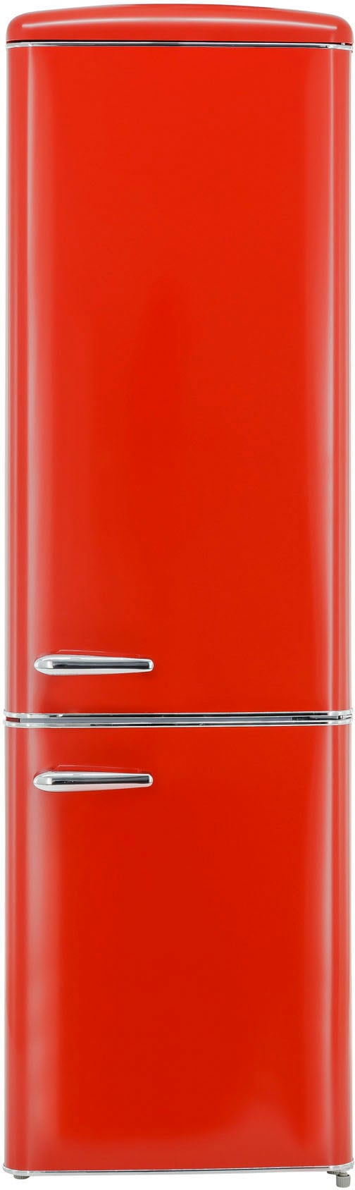 exquisit Kühl-/Gefrierkombination "RKGC250-70-H-160E rot" 181 cm hoch 55 cm breit 244 L Volumen, 4 Sterne Gefrieren