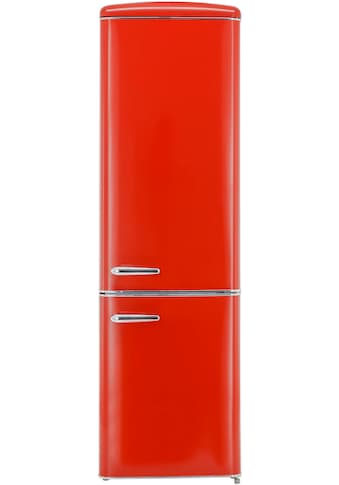 exquisit Kühl-/Gefrierkombination, RKGC250-70-H-160E rot, 181 cm hoch, 55 cm breit kaufen