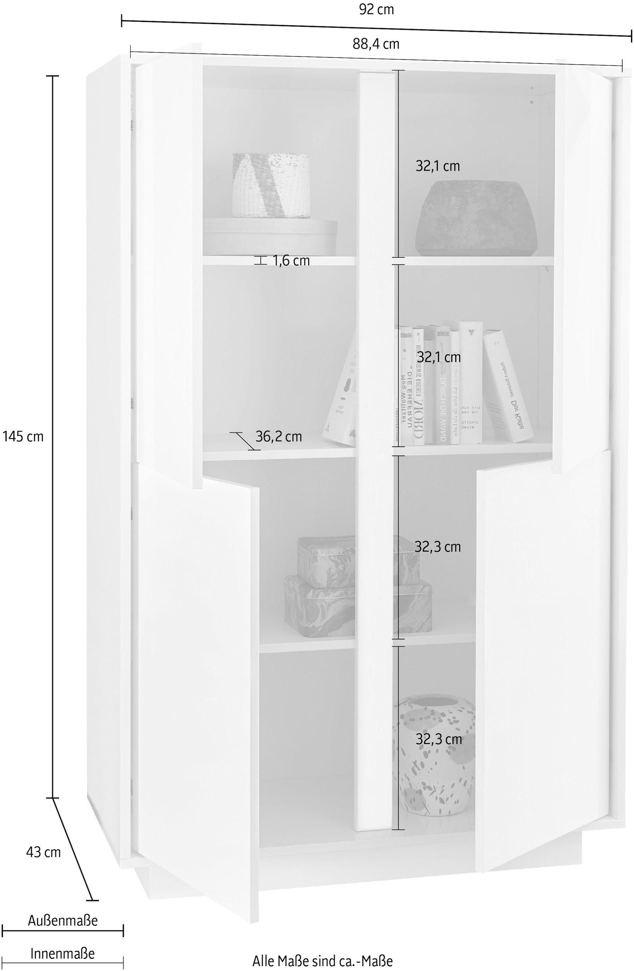 LC grifflos Highboard »Ice«, BAUR |