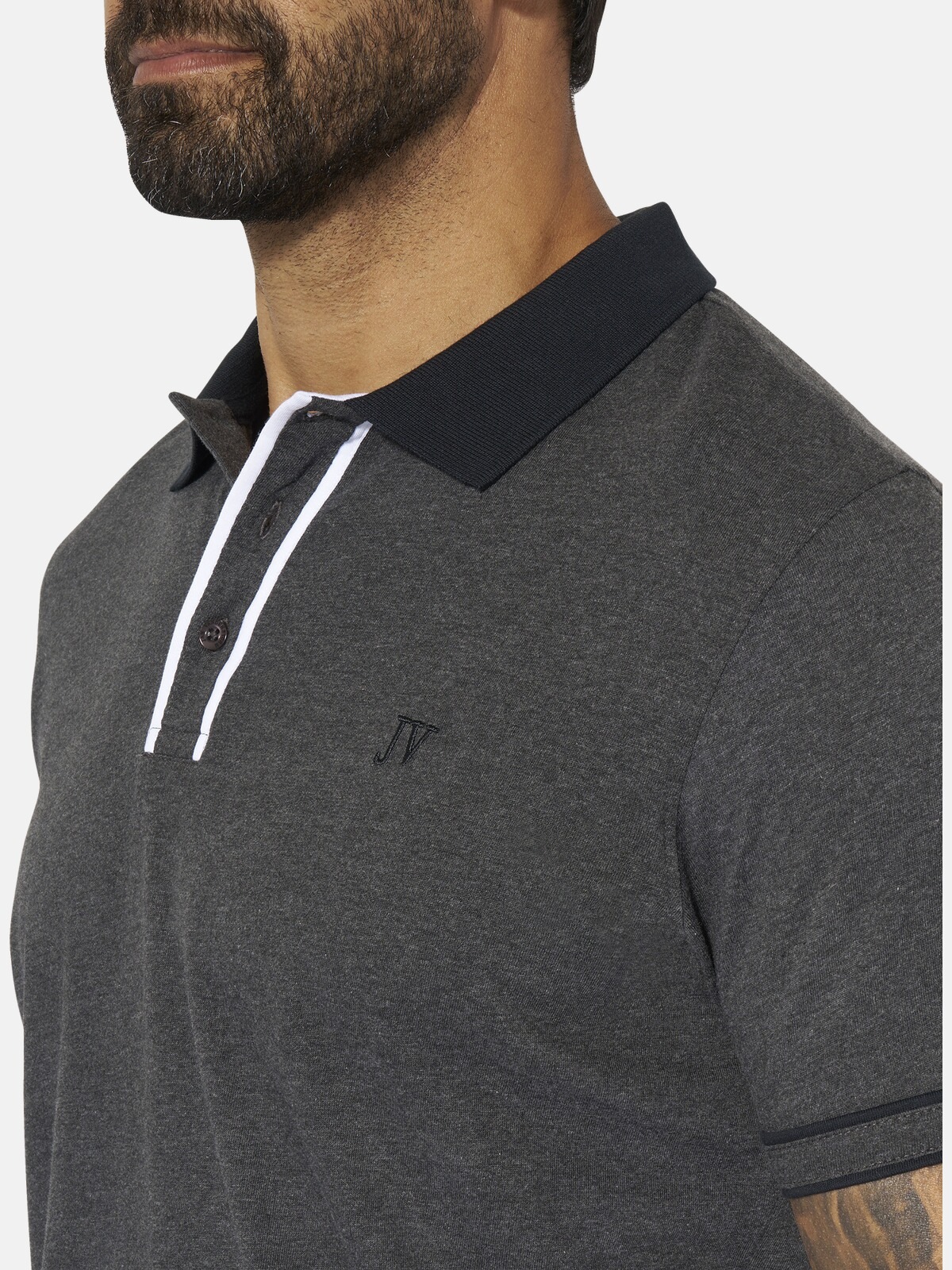Jan Vanderstorm Isfried Poloshirt Silber 4XL 3