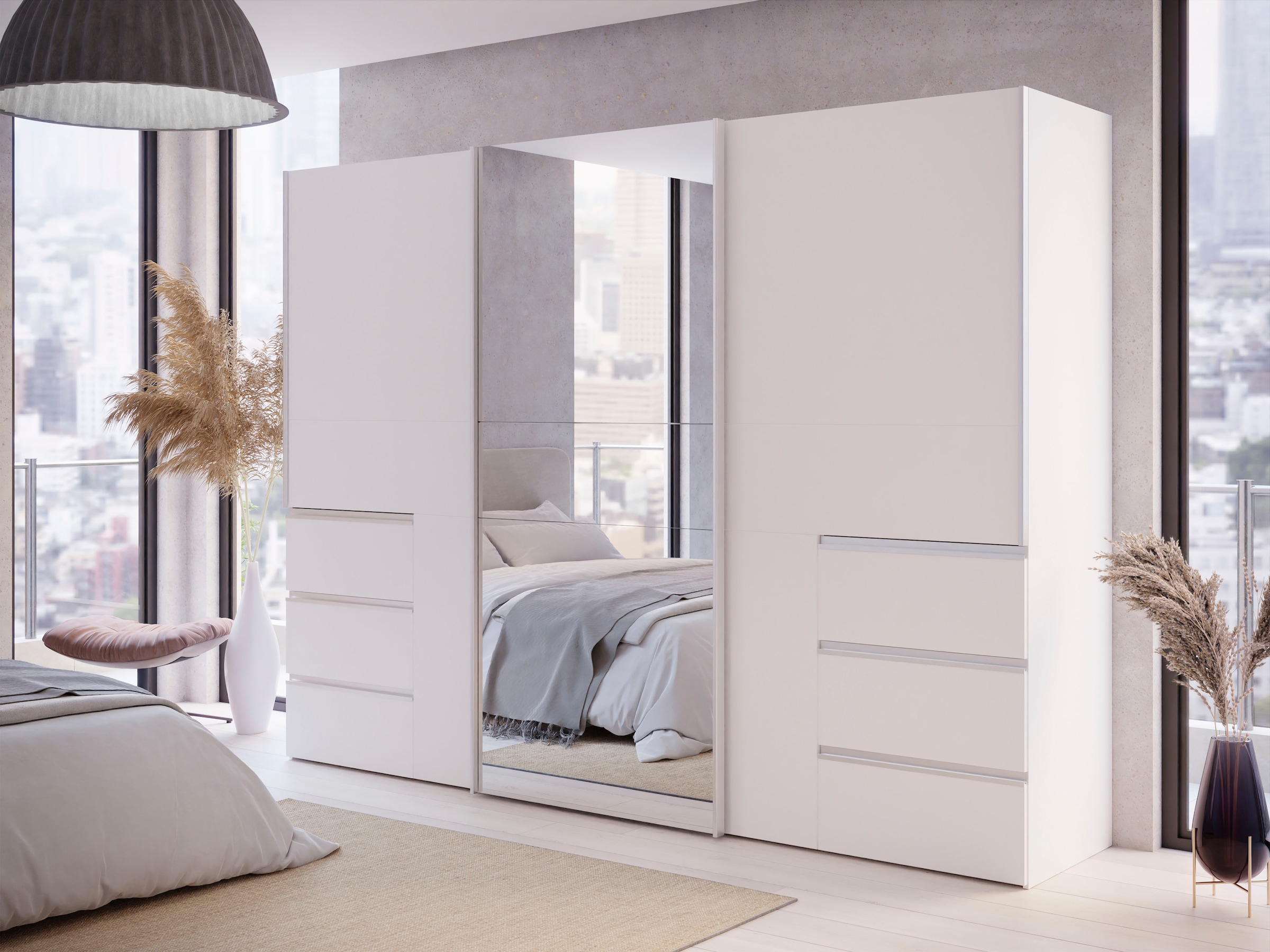 FORTE Schwebetürenschrank, mit 3 Schubladen