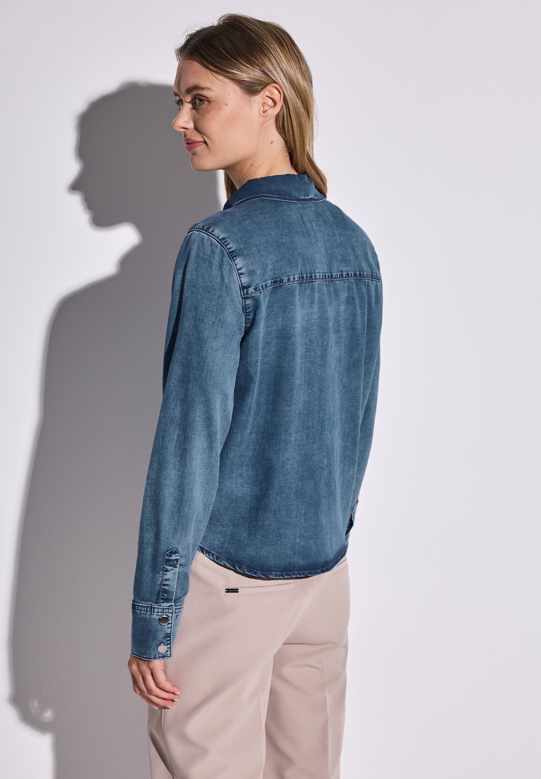 STREET ONE Jeansbluse, mit Knopfleiste