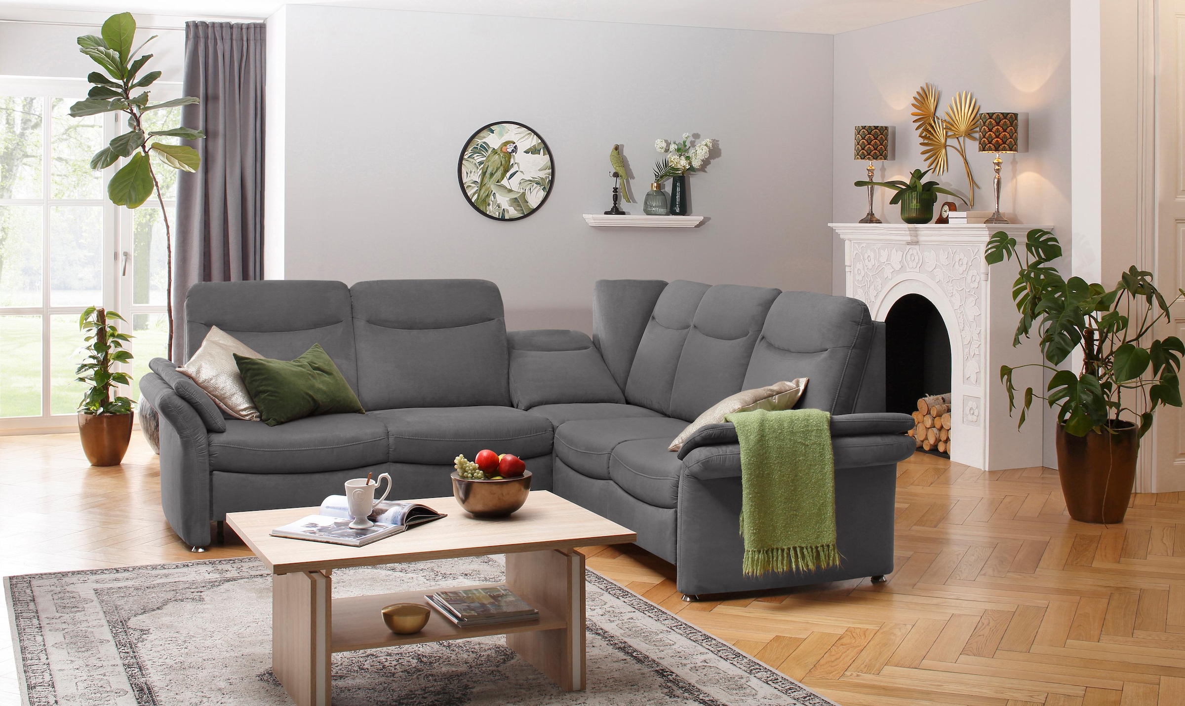 Home affaire Ecksofa »Tahoma L-Form«, mit Armlehnfunktion, wahlweise Bettfunktion, Schublade, Relaxfunktion