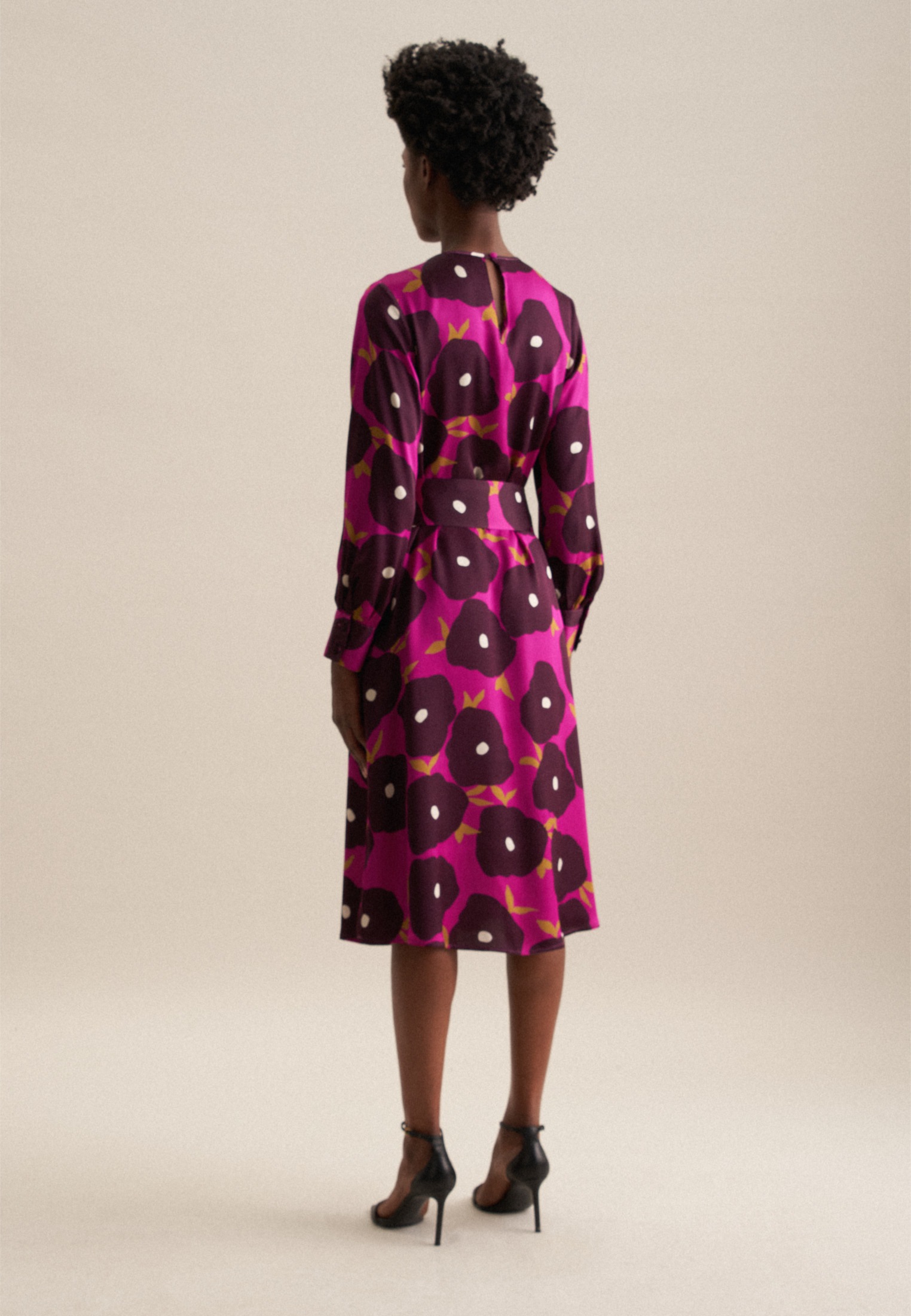 seidensticker Sommerkleid "Schwarze Rose" 1/1 Rundhals Druck günstig online kaufen