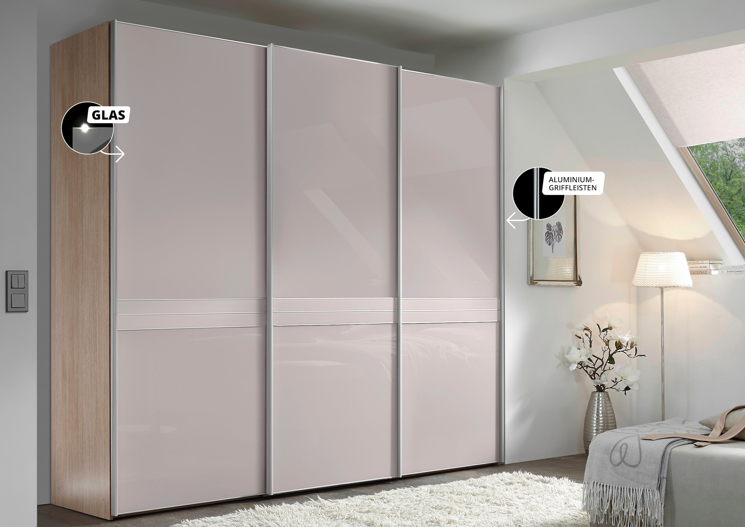 STAUD Schwebetürenschrank »Sinfonie Plus, edles Design in hochwertiger Qualität, Made in Germany«, Mit vier verschiedenen Ausstattungsvarianten