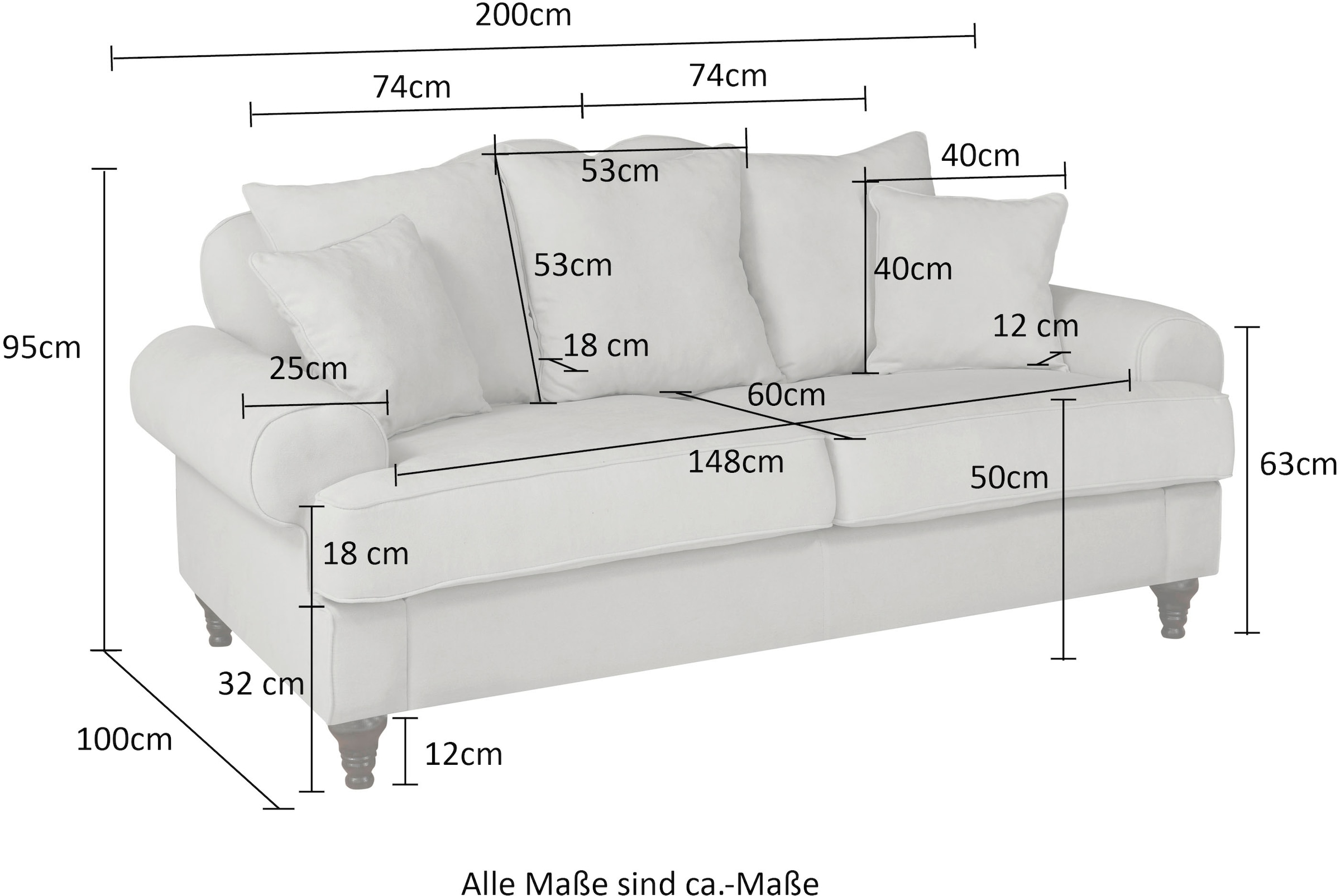 Home affaire 3-Sitzer »WESTMINSTER«, mit Federkern-Polsterung