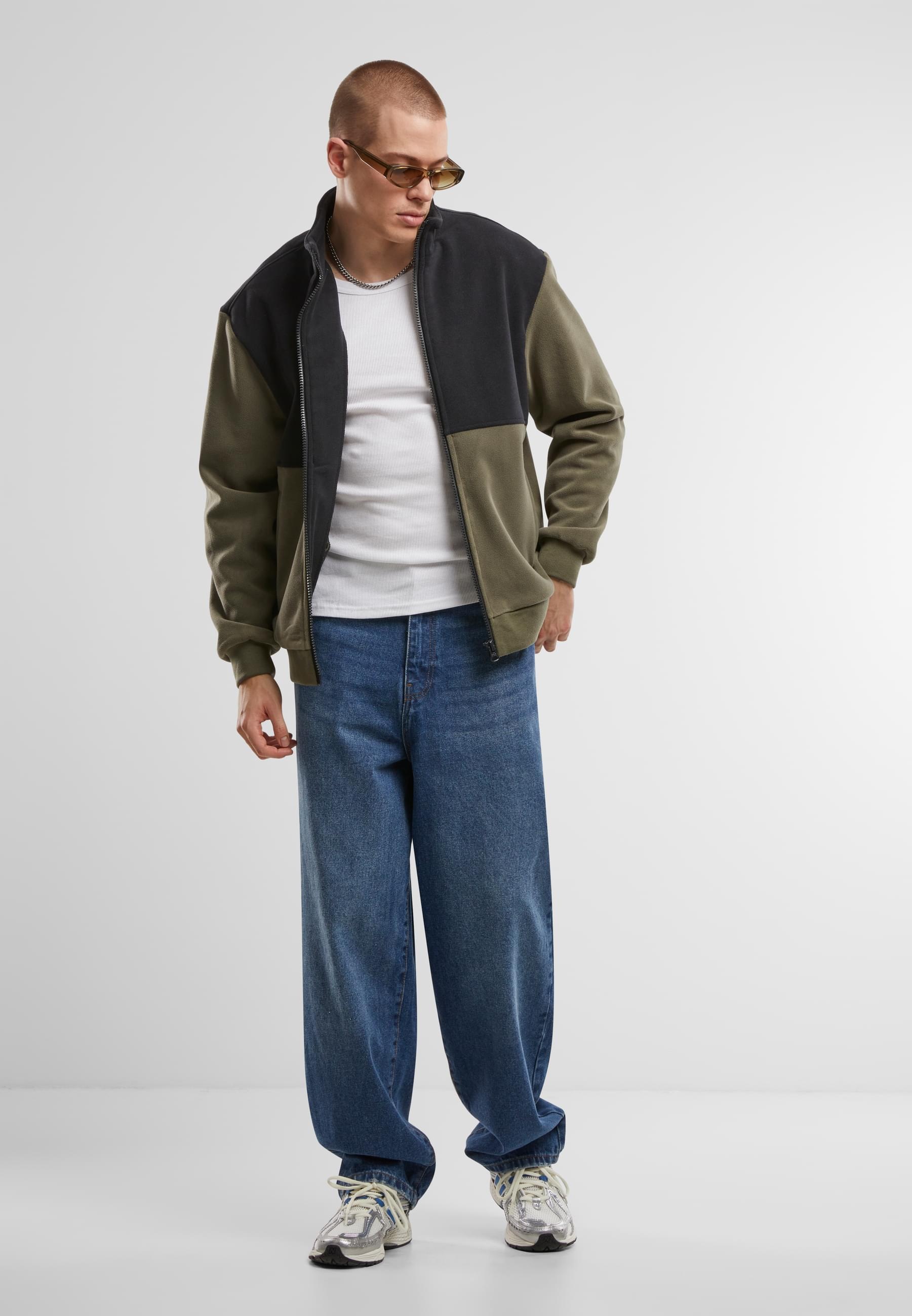 URBAN CLASSICS Allwetterjacke »Urban Classics Colour Block Polar Fleece Jacket«, (1 St.), ohne Kapuze