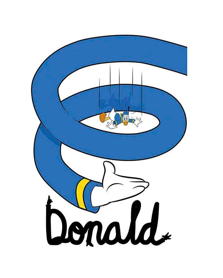 Komar Poster "Donald Duck Spiral", Disney, (1 St.), Kinderzimmer, Schlafzimmer, Wohnzimmer