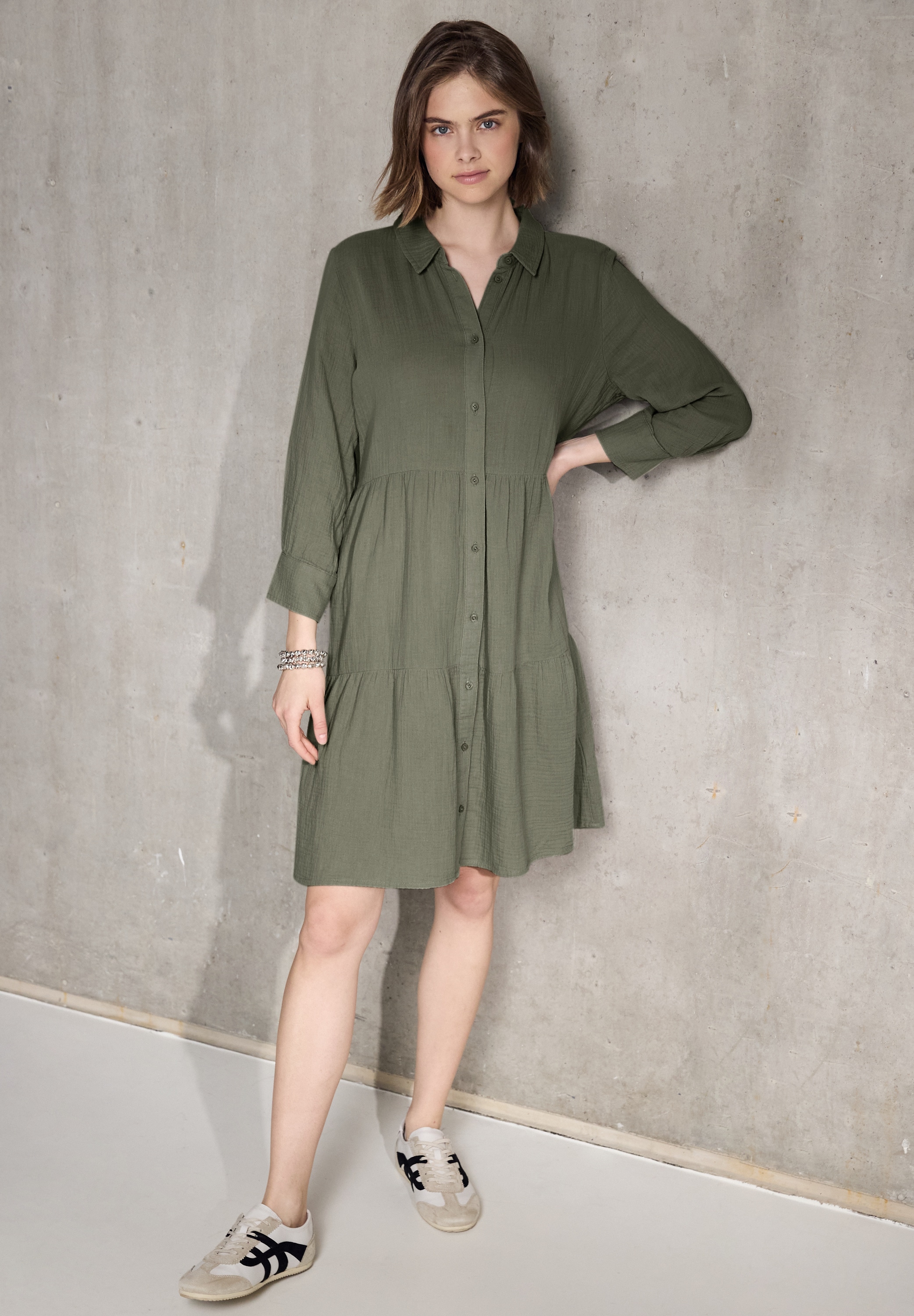 STREET ONE STUDIO Blusenkleid Ohne Taschen aus 100% Baumwolle