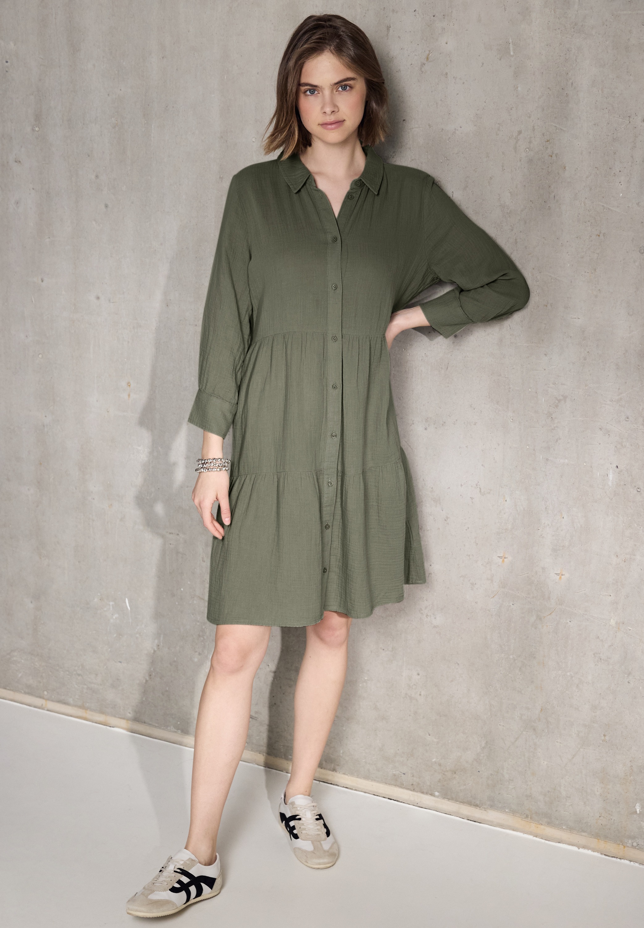 STREET ONE STUDIO Blusenkleid Ohne Taschen aus 100% Baumwolle günstig online kaufen