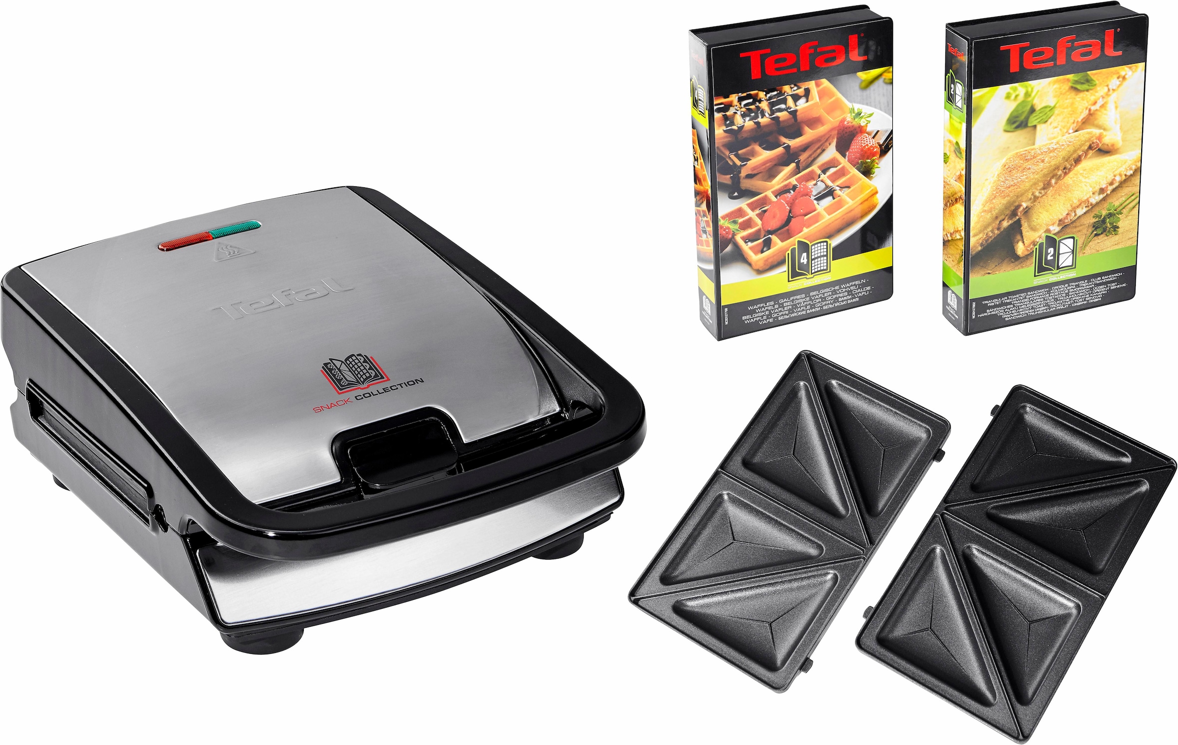 Tefal 2-in-1-Kombi-Waffeleisen »SW852D Snack Collection«, 700 W, antihaftbeschichte Platten, spülmaschinengeeignet, viele Funktionen