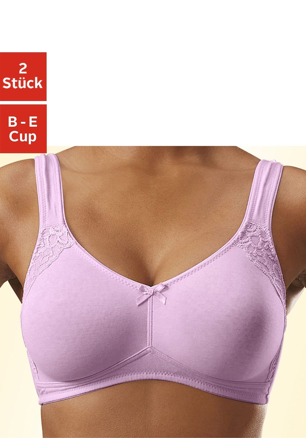 petite fleur Bügelloser BH (Packung 2 Stück) aus Baumwolle Basic Dessous