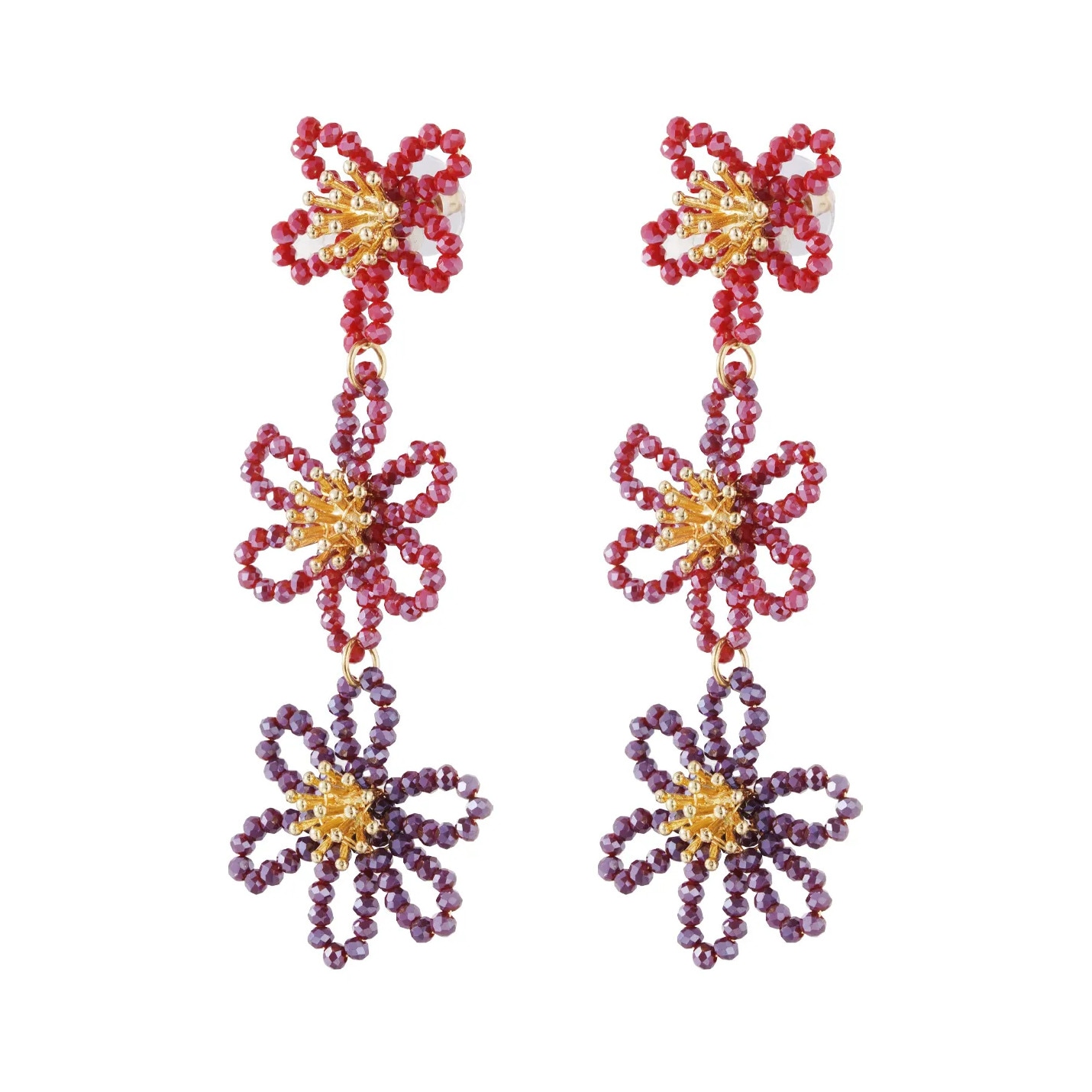 Adelia´s Paar Ohrhänger »Ohrringe Ohrhänger aus Legierung« Modeschmuck, modisch mit floralen Statement-Elementen