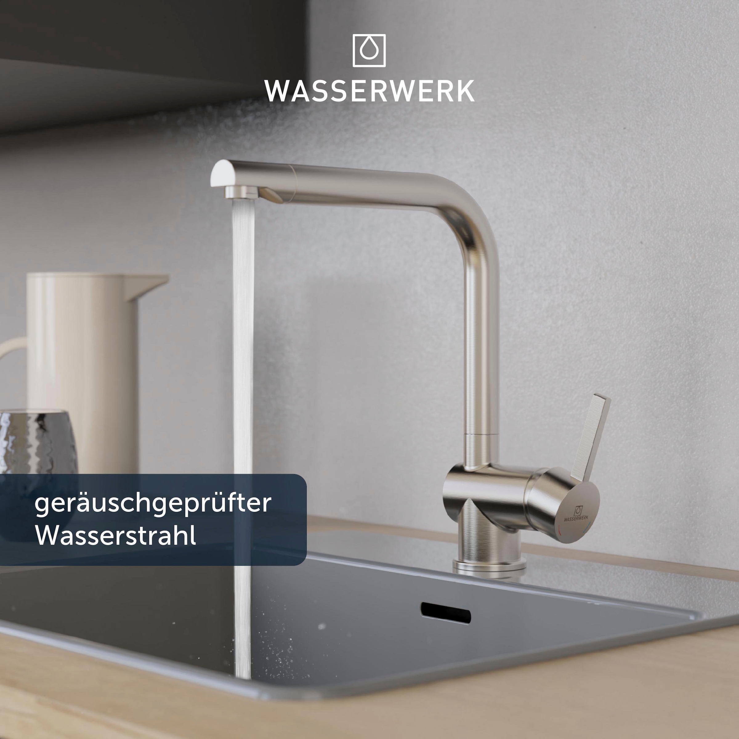 WASSERWERK Spültischarmatur »WK 4, Wasserhahn, Küche, Einhebelmischer«, 360° schwenkbar, Cold-Start-Funkt., geräuscharm