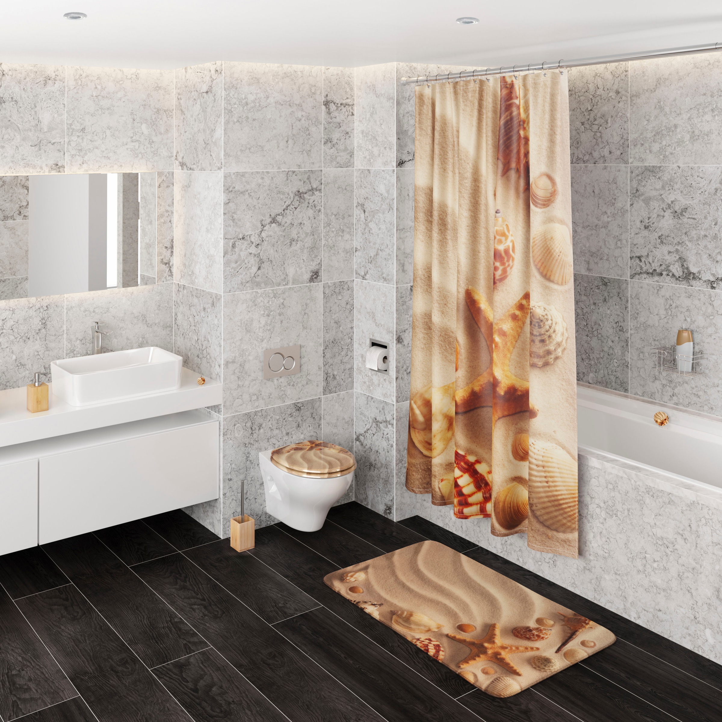 Badematte Sanibel, Sanilo, Höhe 15 mm, schnell trocknend