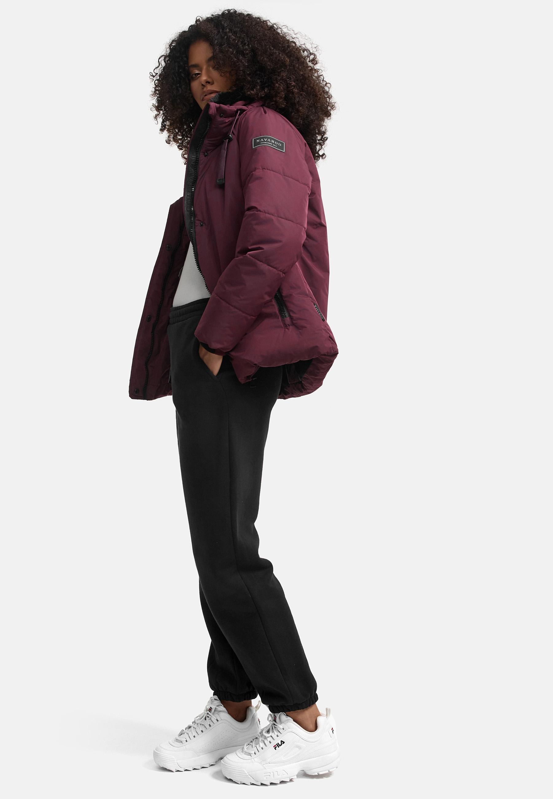 Navahoo Winterjacke »Frostii XIV«, ohne Kapuze, modische Damen Winter Steppjacke mit Kunstfellkragen