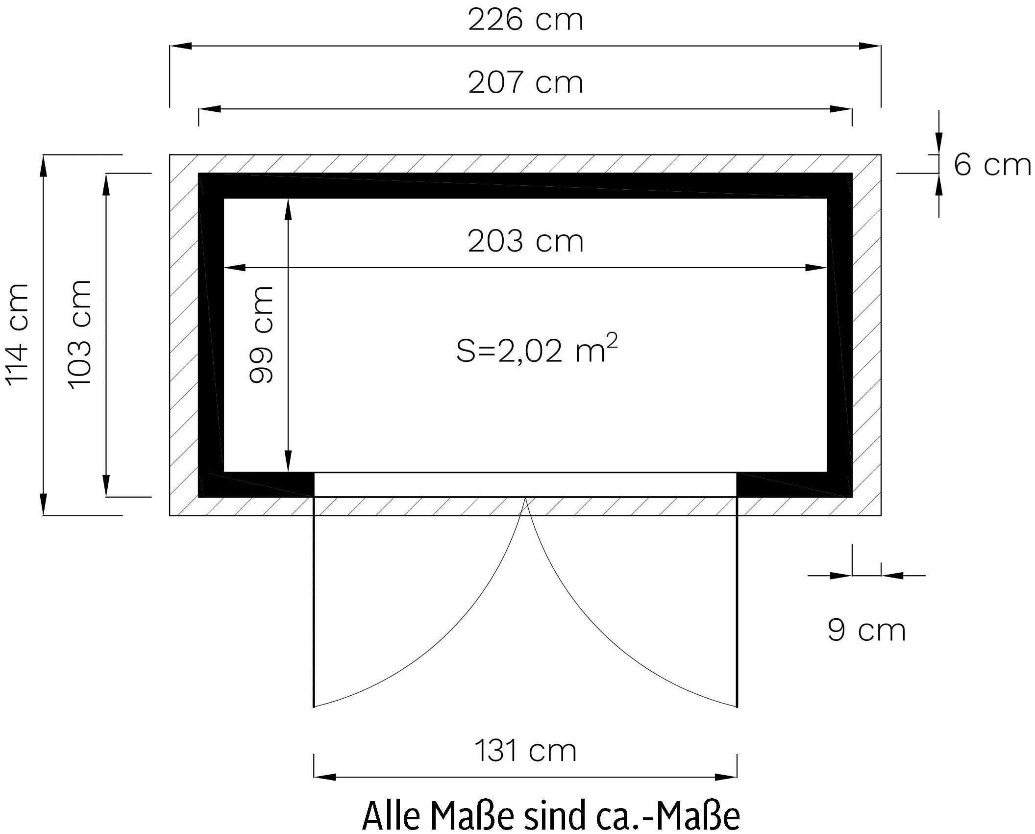 KONIFERA Gartenhaus »Alto 1 Fineline Satteldach«