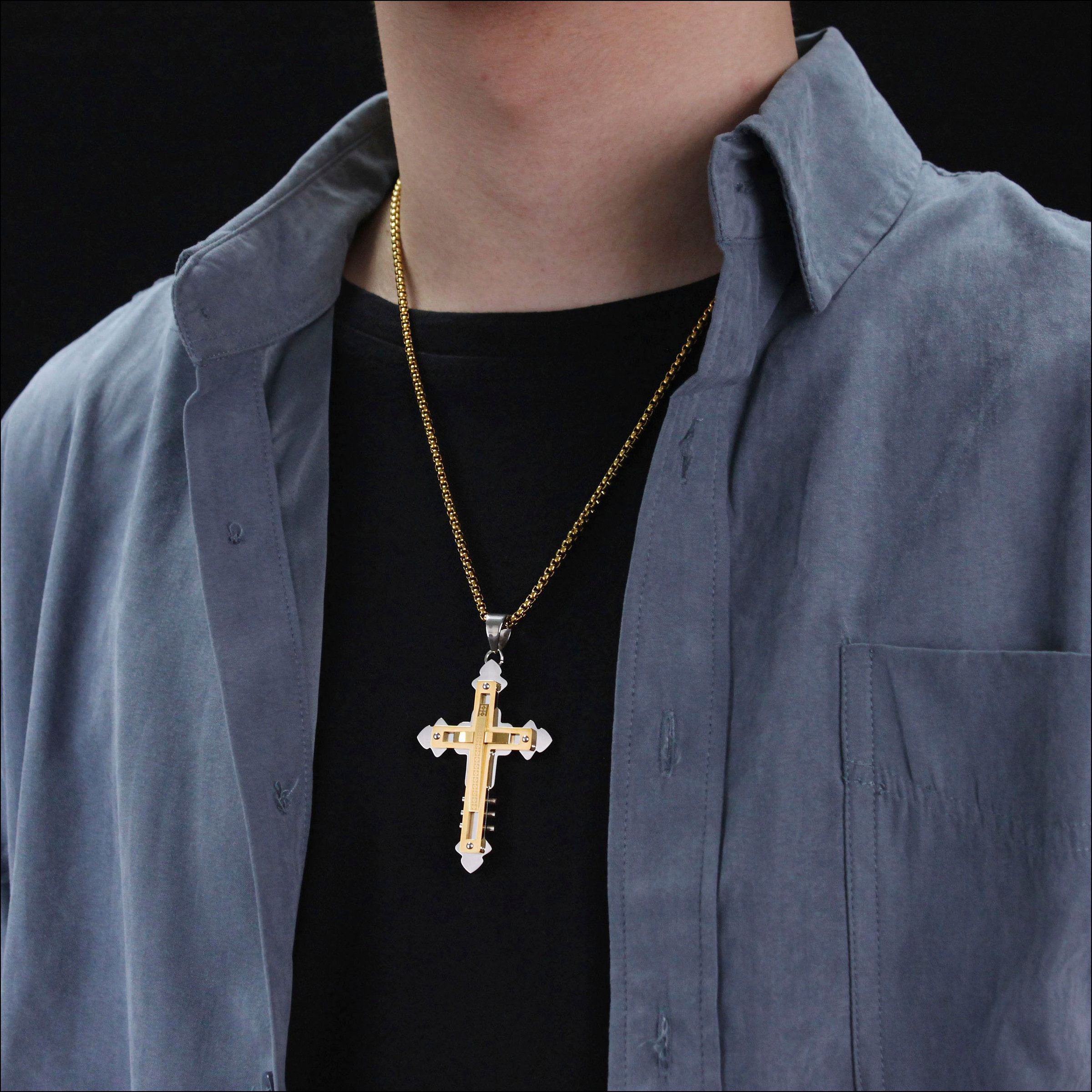 Firetti Kette mit Anhänger »Schmuck Geschenk Edelstahl Halsschmuck Halskette Venezianerkette Kreuz«