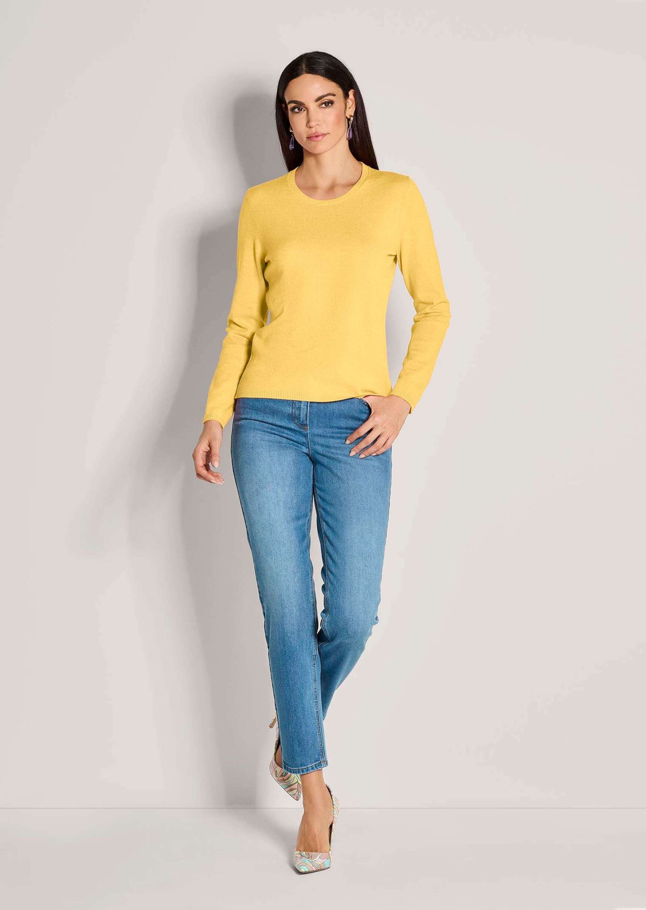 Thumbnail - MADELEINE Longpullover "Pullover Leichtes Feinstrick-Oberteil mir Rundhals"