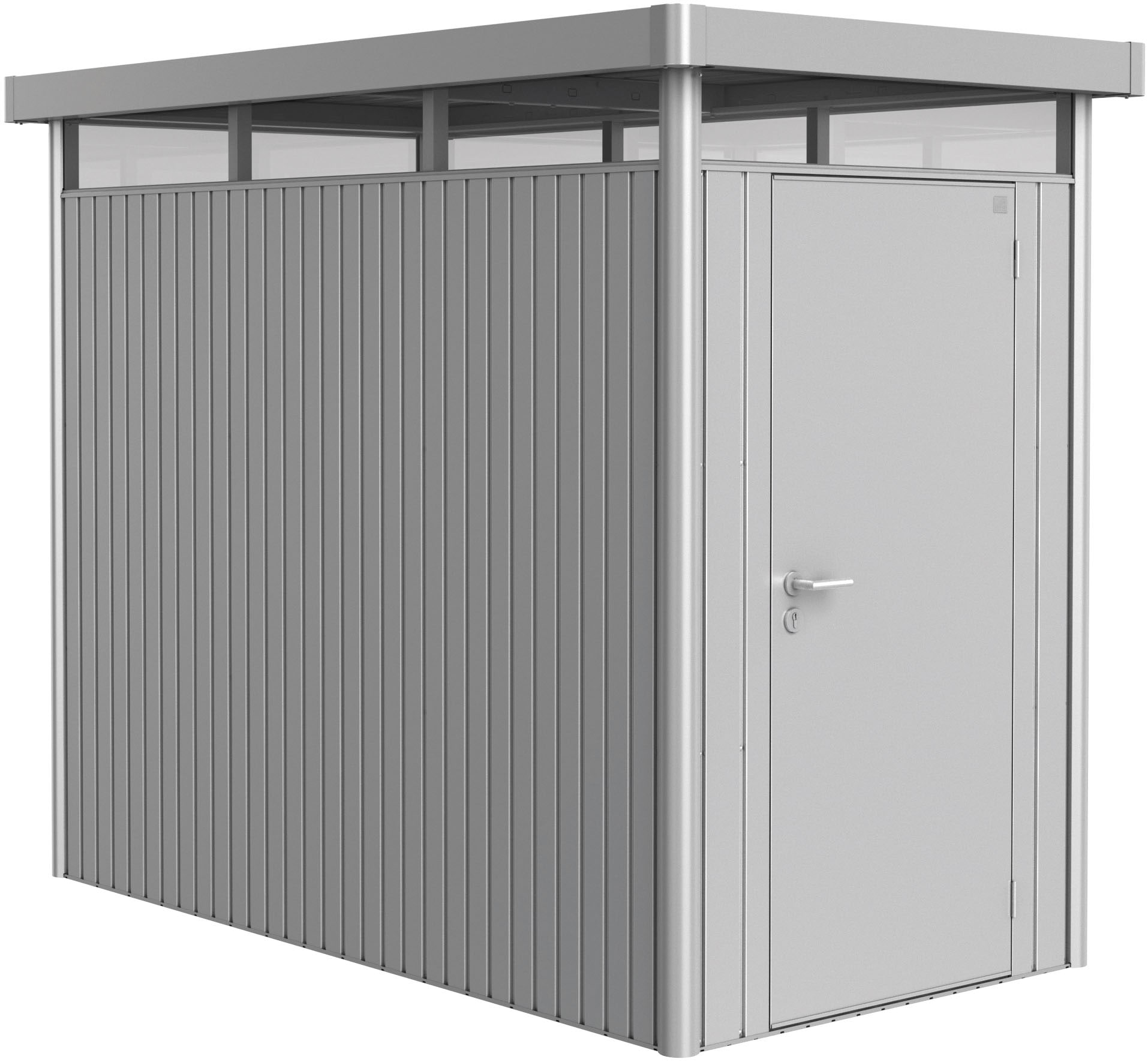 Biohort "HIGHLINE Gr. HS, verschiedene Farben" stylisches Metall-Gartenhaus mit Flachdach