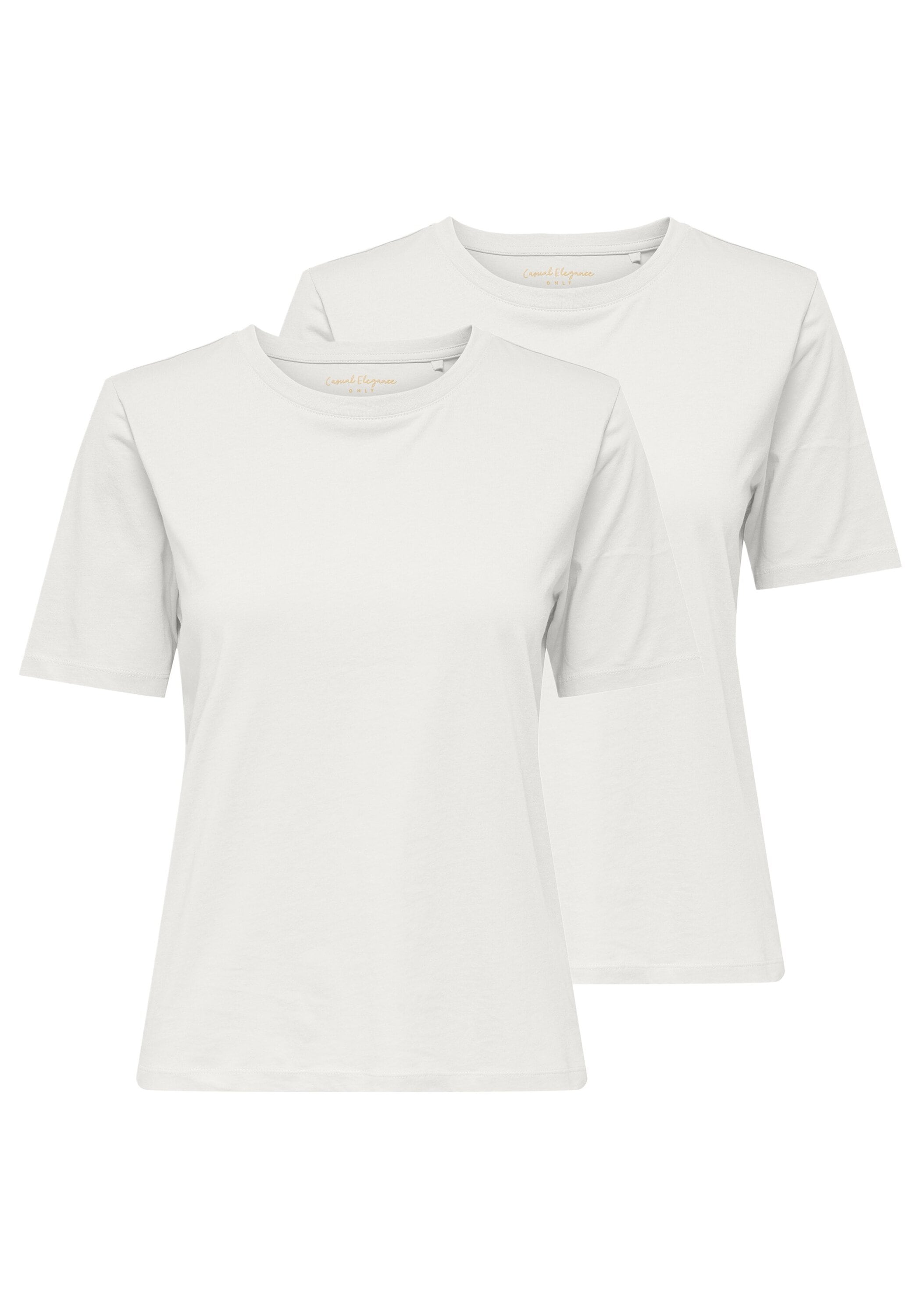 ONLY T-Shirt "T-Shirt ONLHAPPY O-NECK TEE 2er Pack" 2