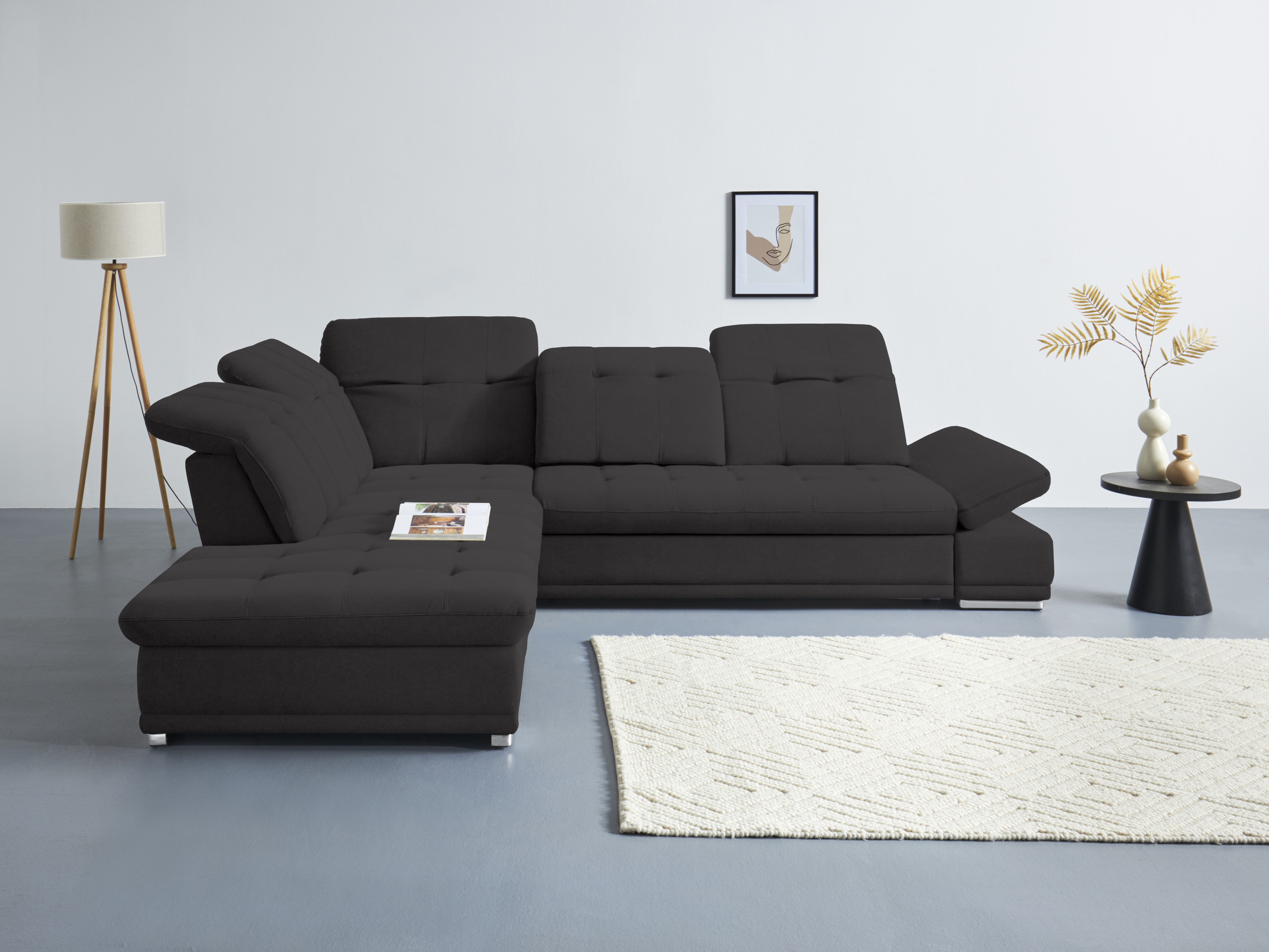 COTTA Ecksofa "Holiday L-Form mit Sitztiefen-, Armteil- und Kopfteilverstellung" wahlweise mit Schlaffunktion & Bettkasten