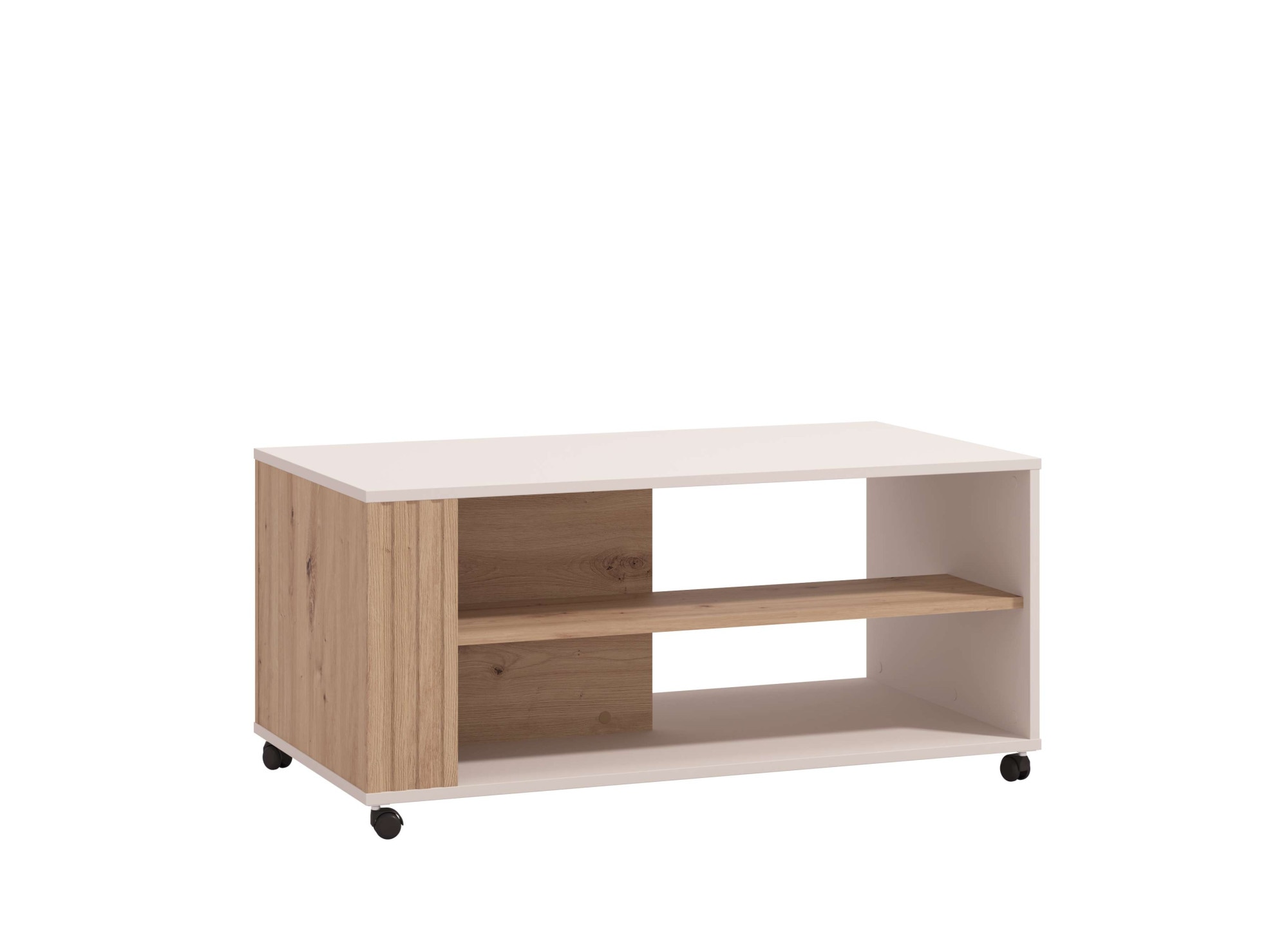 Home affaire Couchtisch »Belfort Kaffetisch 100 cm, Stilvolles und zeitloses Design«, mit rollen, mit zwei Ablageböden, in trendigen Farbkombination