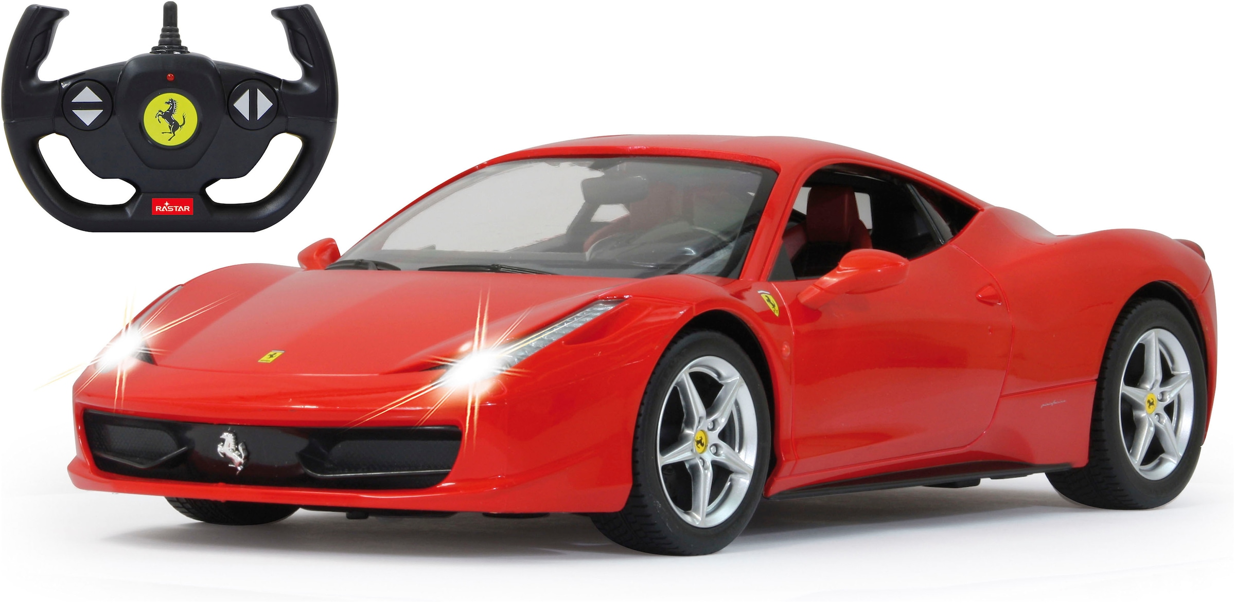 Jamara RC-Auto »Deluxe Cars, Ferrari 458 Italia, 1:14, rot, 2,4GHz«, mit LED-Licht