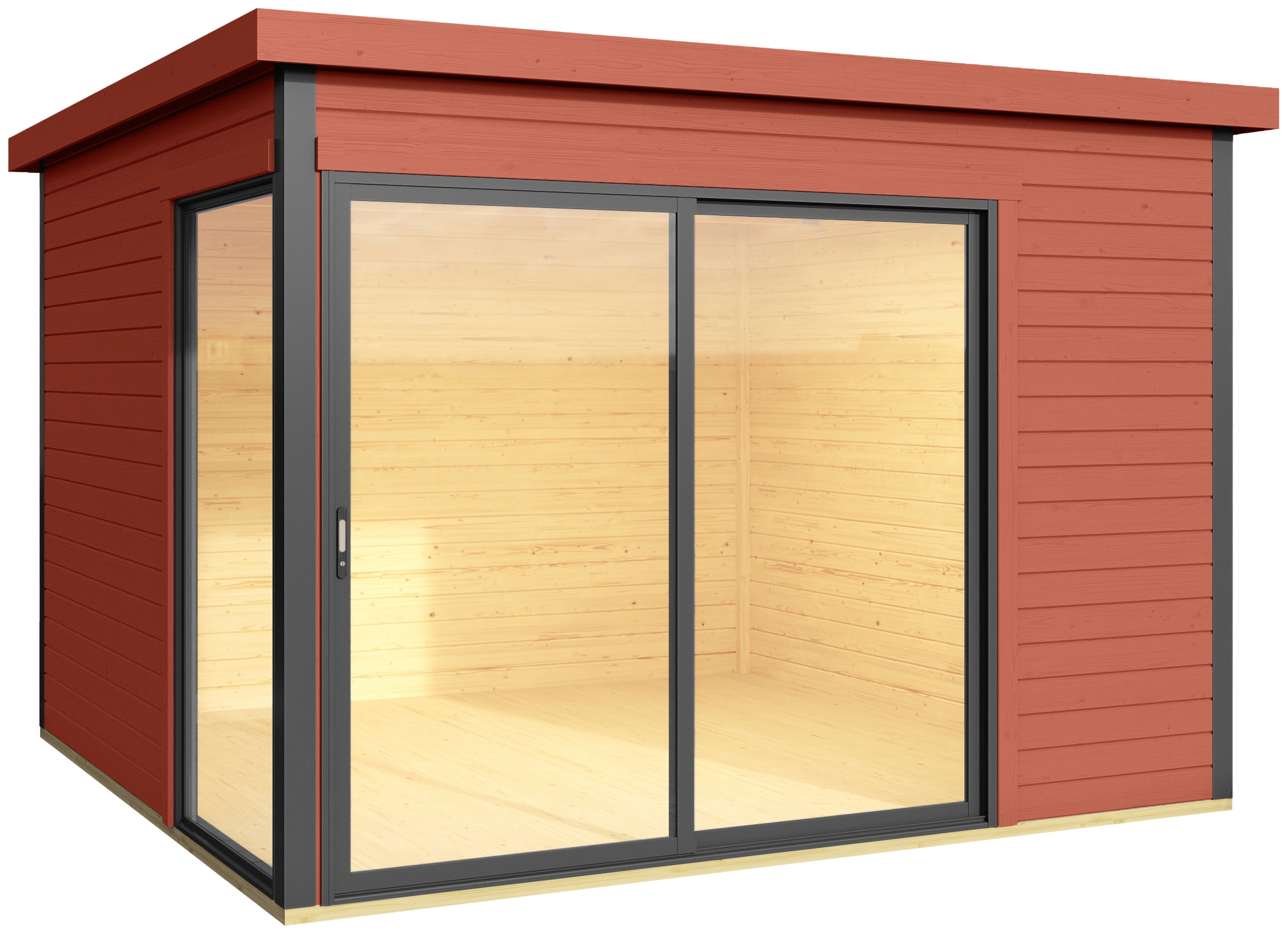 LASITA MAJA Gartenhaus "DOMEO 1 SCHWEDENROT/ANTHRAZIT" Fundamentmass 3000 x günstig online kaufen