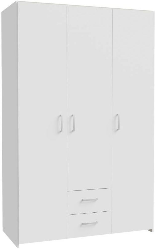 FORTE Kleiderschrank "Econobox" Drehtürenschrank, zeitloses Design mit alufarbigen Griffen.