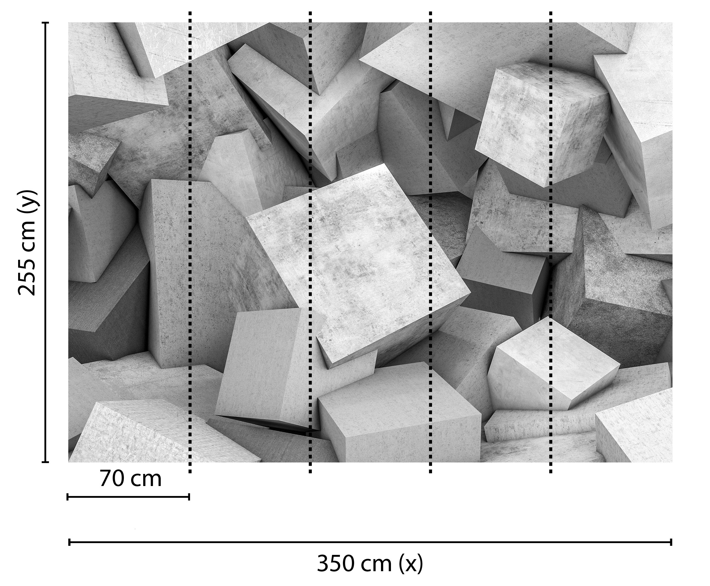 living walls Fototapete »Designwalls Concrete Blocks 1« glatt Vlies, Wand, Schräge, Decke